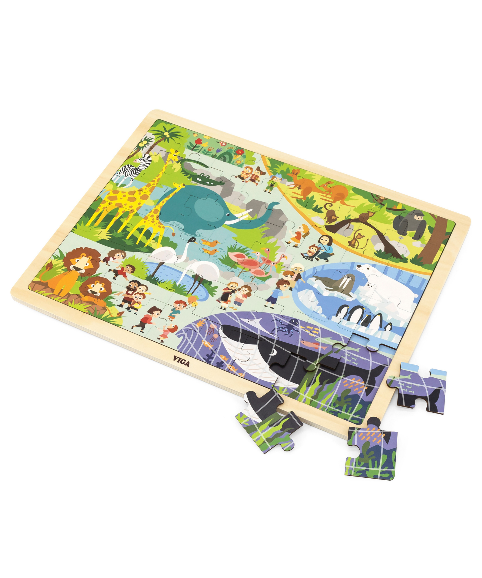 لعبة أحجية الصور المقطوعة من فيجا زوو، 48 قطعة، لعبة مونتيسوري الخشبية، تُنمّي المهارات الحسية والإدراكية والحركية الدقيقة، لعبة تعليمية للأطفال غير سامة وصديقة للبيئة، مناسبة للأولاد والبنات من عمر 3 سنوات فما فوق