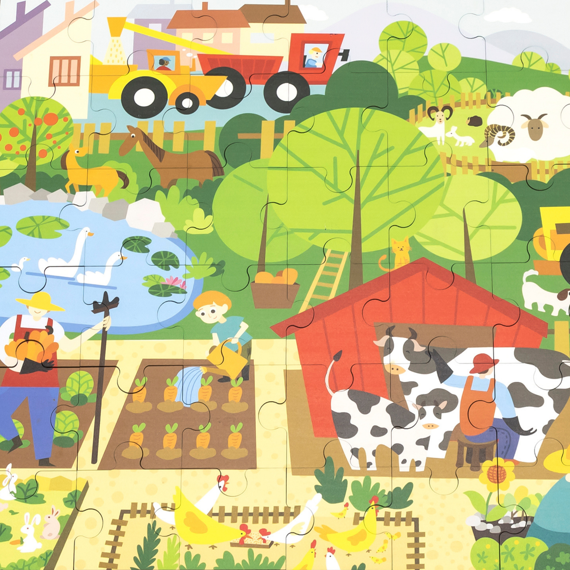 فيجا فارم، لعبة أحجية الصور المقطوعة من 48 قطعة، لعبة مونتيسوري الخشبية، تنمي المهارات الحسية والإدراكية والحركية الدقيقة، لعبة تعليمية للأطفال غير سامة وصديقة للبيئة، مناسبة للأولاد والبنات من سن 3 سنوات فما فوق