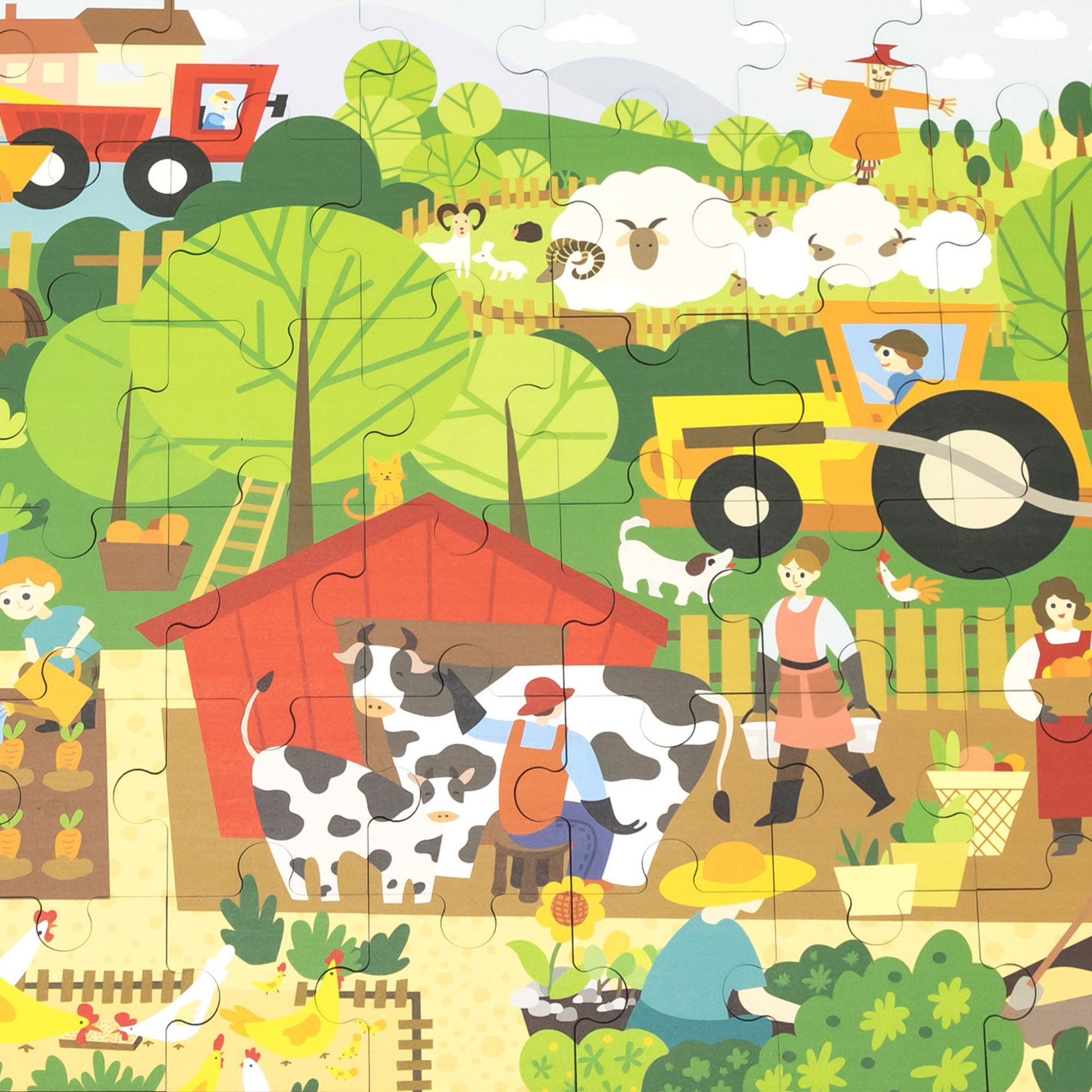 فيجا فارم، لعبة أحجية الصور المقطوعة من 48 قطعة، لعبة مونتيسوري الخشبية، تنمي المهارات الحسية والإدراكية والحركية الدقيقة، لعبة تعليمية للأطفال غير سامة وصديقة للبيئة، مناسبة للأولاد والبنات من سن 3 سنوات فما فوق