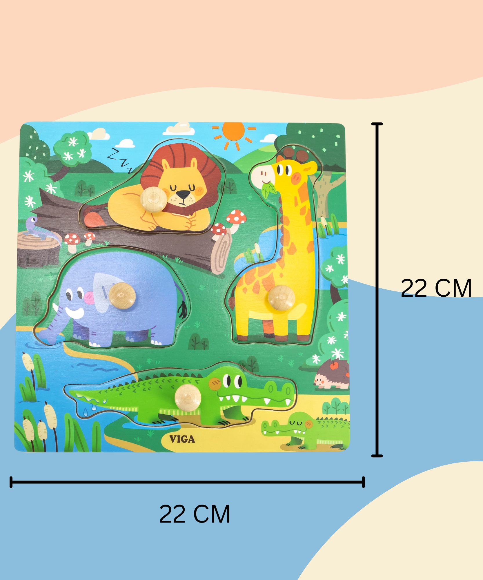 لعبة أحجية فيجا وايلد أنيملز، مكونة من 4 قطع، مصنوعة من خشب مونتيسوري، تُنمّي المهارات الحسية والإدراكية والحركية الدقيقة، غير سامة وصديقة للبيئة، مناسبة للأولاد والبنات من عمر 12 شهرًا فما فوق.