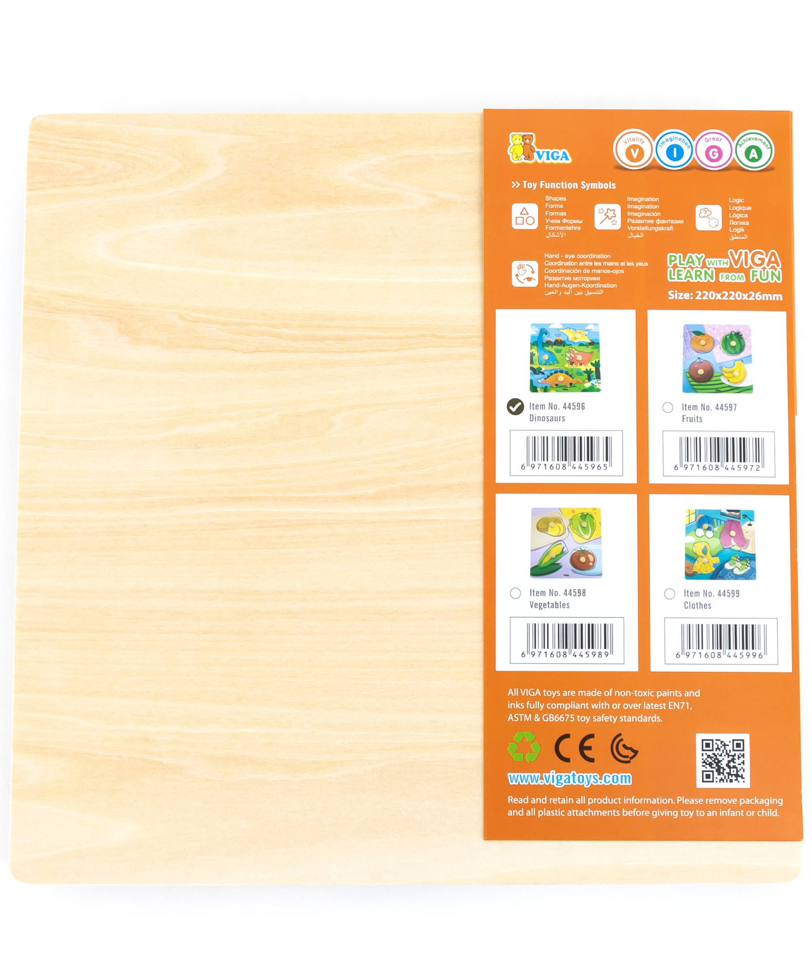 لعبة ديناصورات فيجا، أحجية بمقبض من 4 قطع، لعبة مونتيسوري خشبية، تنمي المهارات الحسية والإدراكية والحركية الدقيقة، لعبة تعليمية للأطفال غير سامة وصديقة للبيئة، مناسبة للأولاد والبنات من سن 12 شهرًا فما فوق