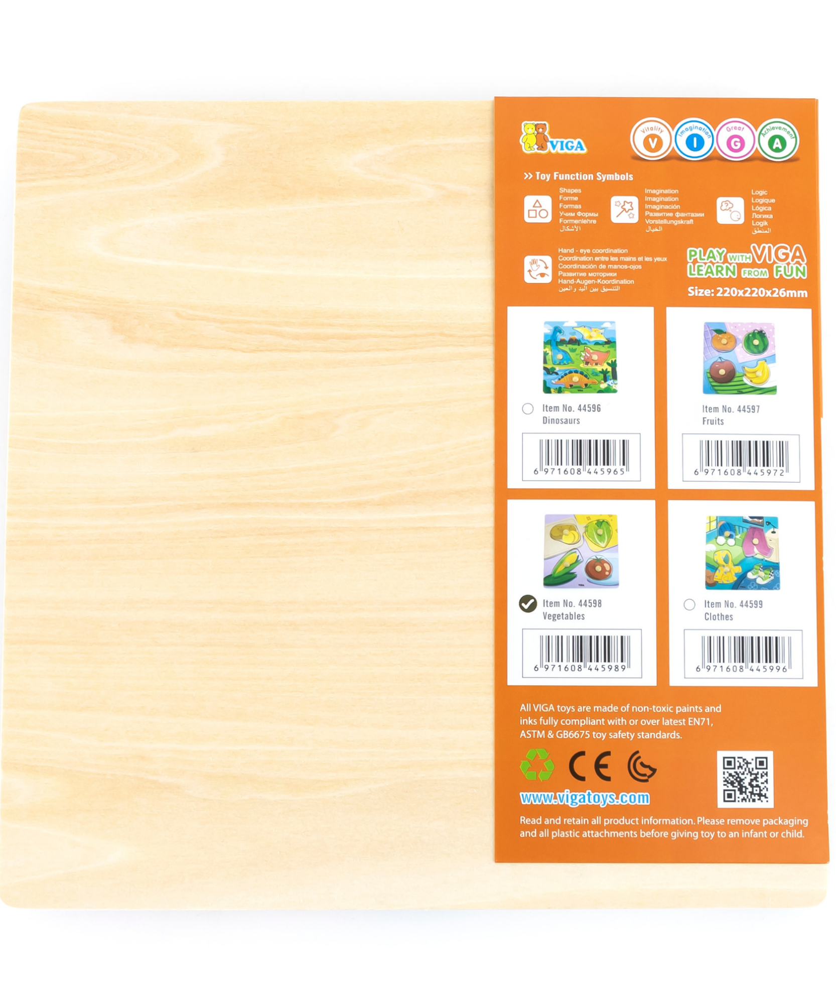 لعبة أحجية فيجا فيجيلز، مكونة من 4 قطع بمقبض، لعبة مونتيسوري خشبية، تنمي المهارات الحسية والإدراكية والحركية الدقيقة، لعبة تعليمية للأطفال غير سامة وصديقة للبيئة، مناسبة للأولاد والبنات من سن 12 شهرًا فما فوق