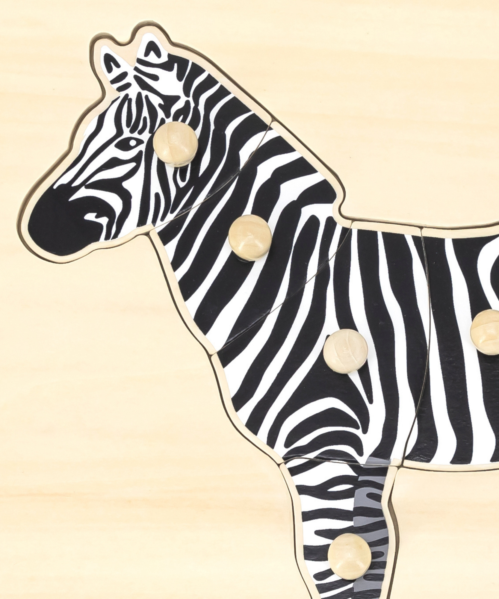 لعبة فيجا زيبرا، أحجية بمقبض من 8 قطع، لعبة مونتيسوري خشبية، تُنمّي المهارات الحسية والإدراكية والحركية الدقيقة، لعبة تعليمية للأطفال غير سامة وصديقة للبيئة، مناسبة للأولاد والبنات من عمر 18 شهرًا فما فوق