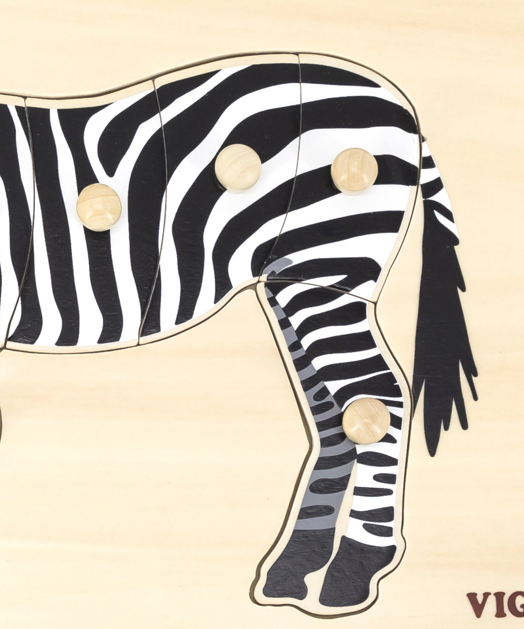 لعبة فيجا زيبرا، أحجية بمقبض من 8 قطع، لعبة مونتيسوري خشبية، تُنمّي المهارات الحسية والإدراكية والحركية الدقيقة، لعبة تعليمية للأطفال غير سامة وصديقة للبيئة، مناسبة للأولاد والبنات من عمر 18 شهرًا فما فوق