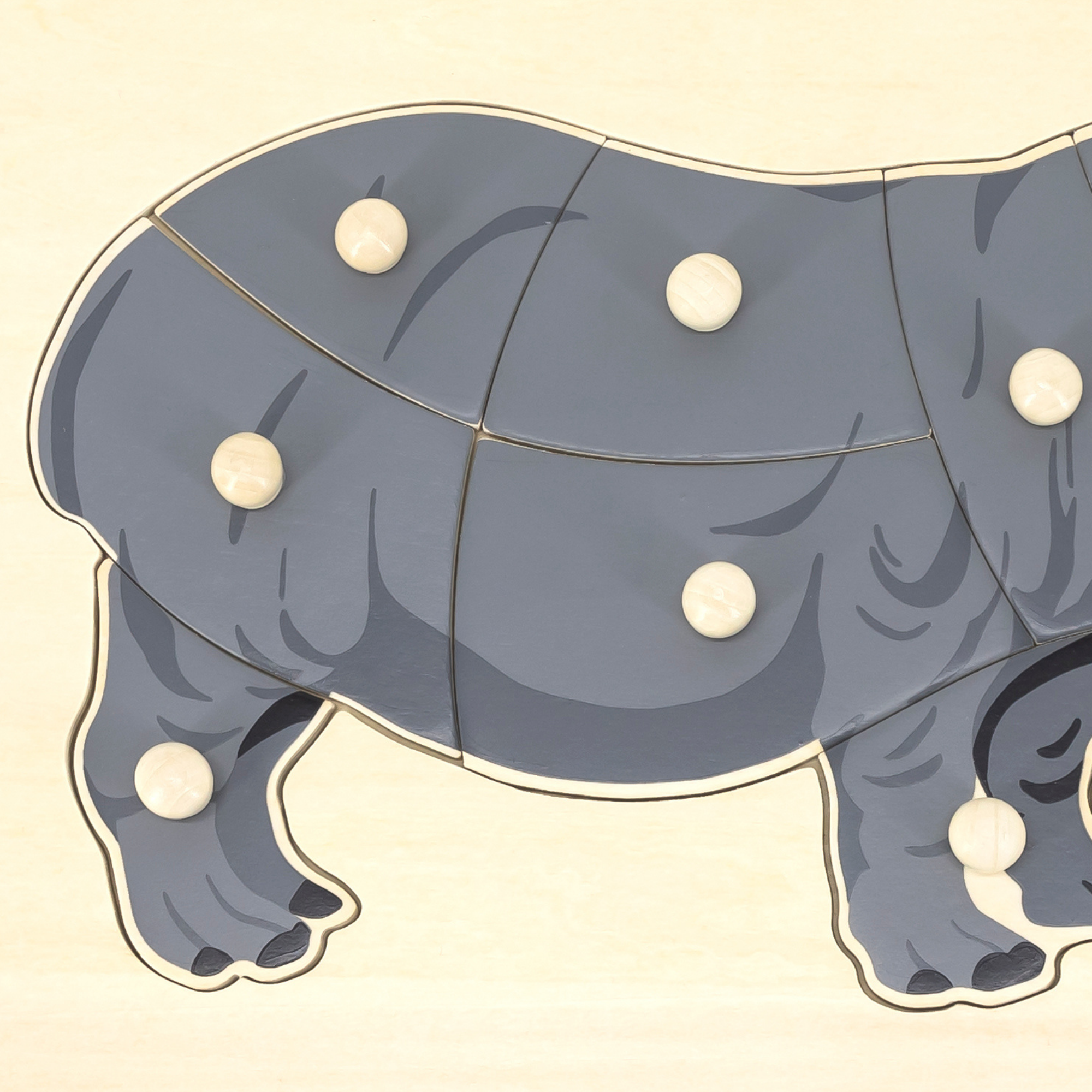 فيجا هيبو، حيوانات برية، أحجية بمقبض من 8 قطع، لعبة مونتيسوري الخشبية، تنمي المهارات الحسية والإدراكية والحركية الدقيقة، لعبة تعليمية للأطفال غير سامة وصديقة للبيئة، مناسبة للأطفال من سن 18 شهرًا فما فوق