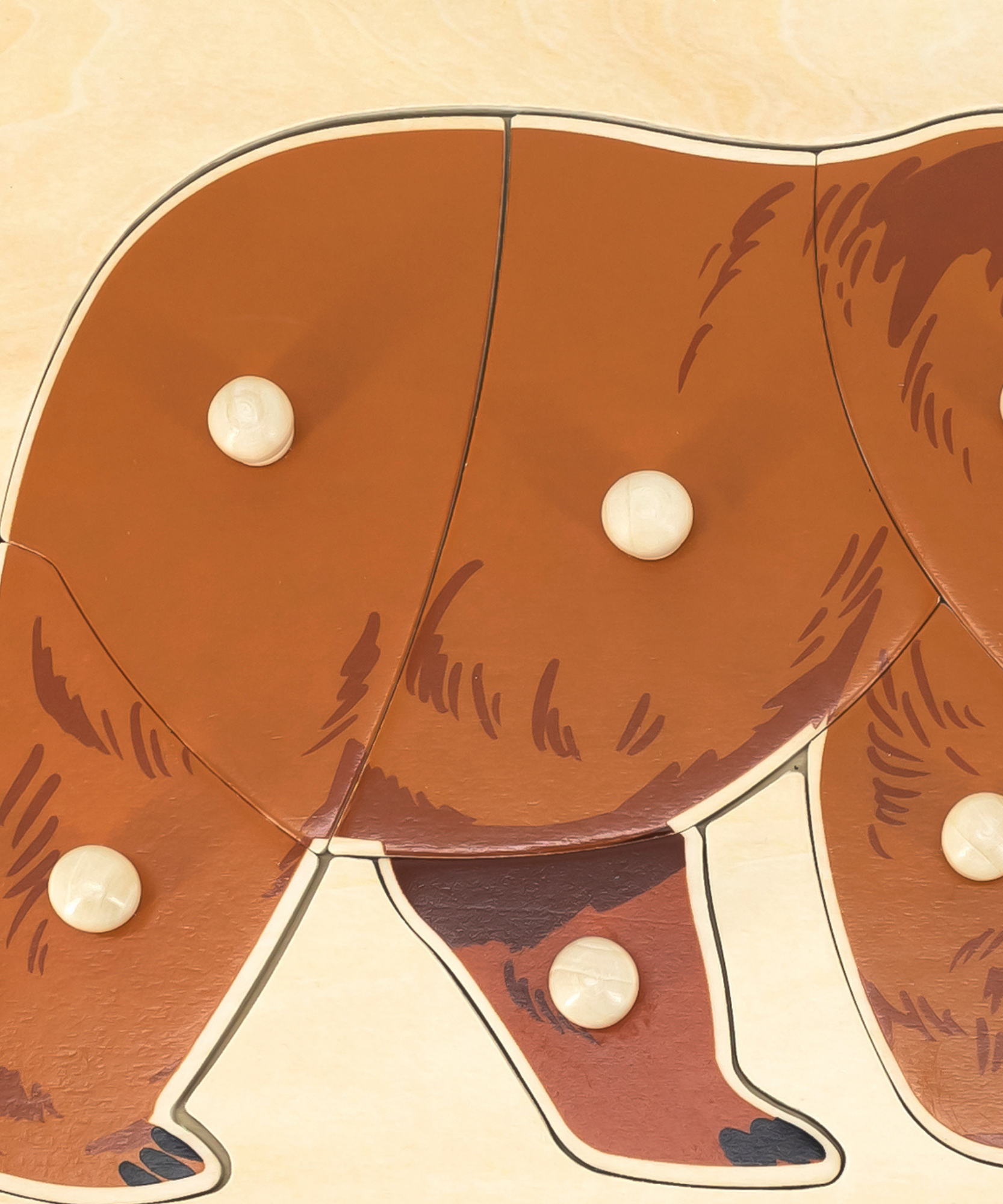 لعبة أحجية الدب فيجا، حيوانات برية، مكونة من 8 قطع بمقبض، لعبة مونتيسوري خشبية، تنمي المهارات الحسية والإدراكية والحركية الدقيقة، لعبة تعليمية للأطفال غير سامة وصديقة للبيئة، مناسبة للأطفال من سن 18 شهرًا فما فوق