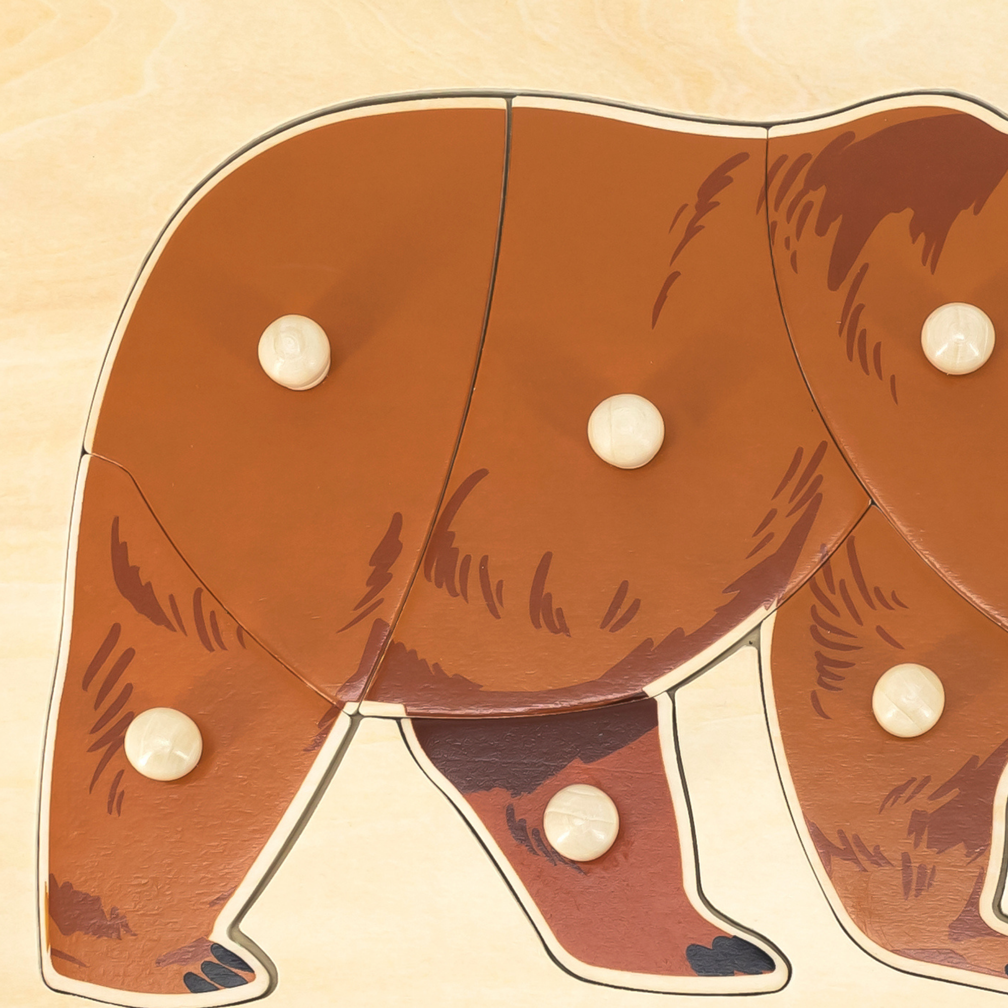 لعبة أحجية الدب فيجا، حيوانات برية، مكونة من 8 قطع بمقبض، لعبة مونتيسوري خشبية، تنمي المهارات الحسية والإدراكية والحركية الدقيقة، لعبة تعليمية للأطفال غير سامة وصديقة للبيئة، مناسبة للأطفال من سن 18 شهرًا فما فوق