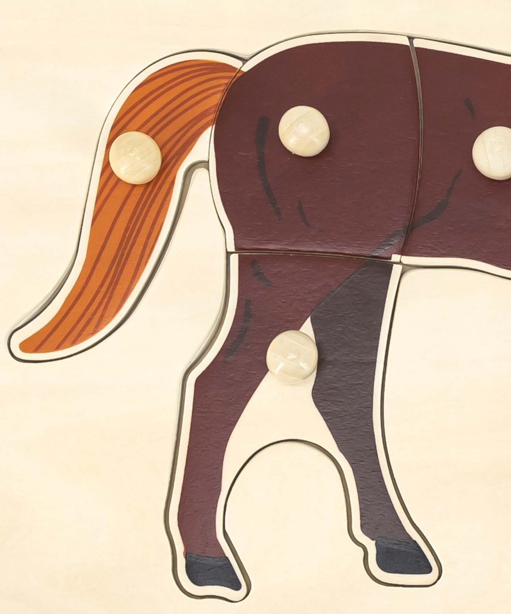 Viga Horse, Farm Animals, 8 Piece Knob Puzzle, Montessori Wooden Toy, Develops Sensory, Cognitive & Fine Motor Skills, Non-Toxic & Eco-friendly Kids Educational Toy, Suitable for Children Aged 18M+