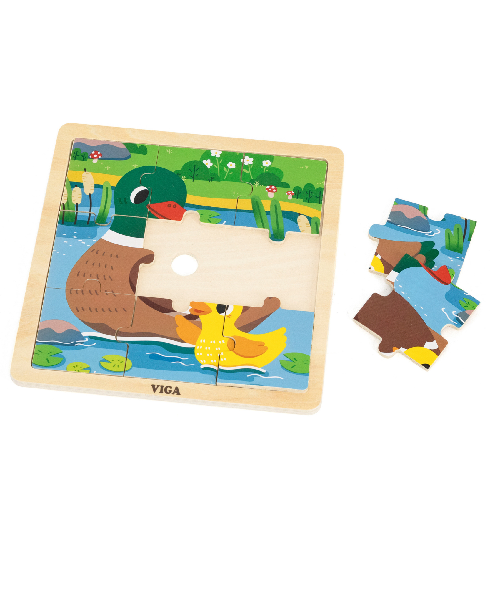 لعبة فيجا داك، أحجية الصور المقطوعة من 9 قطع، لعبة مونتيسوري الخشبية، تُنمّي المهارات الحسية والإدراكية والحركية الدقيقة، لعبة تعليمية للأطفال غير سامة وصديقة للبيئة، مناسبة للأولاد والبنات من عمر 18 شهرًا فما فوق