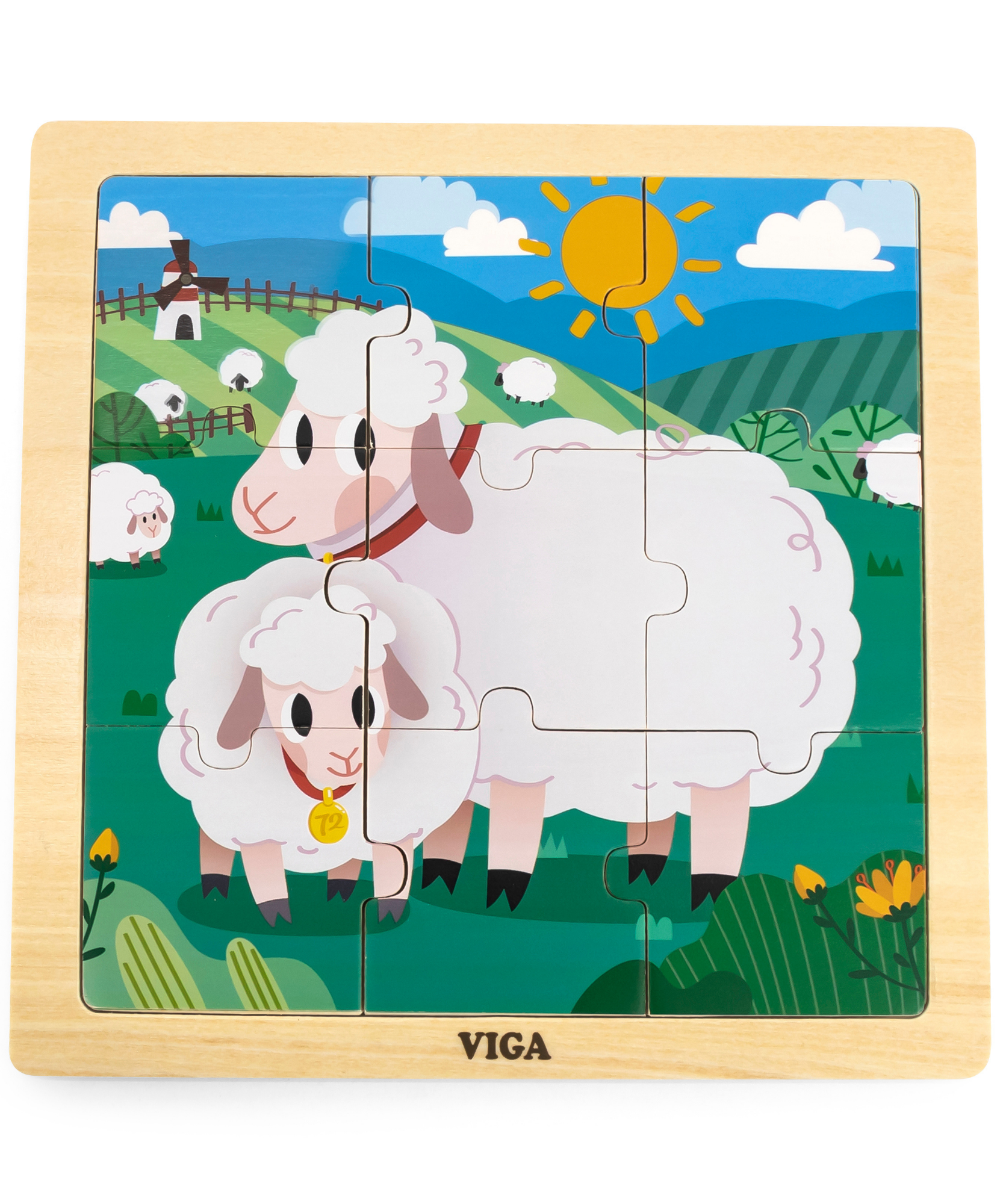 لعبة أحجية الصور المقطوعة Viga Sheep، مكونة من 9 قطع، لعبة مونتيسوري الخشبية، تُنمّي المهارات الحسية والإدراكية والحركية الدقيقة، لعبة تعليمية للأطفال غير سامة وصديقة للبيئة، مناسبة للأولاد والبنات من عمر 18 شهرًا فما فوق