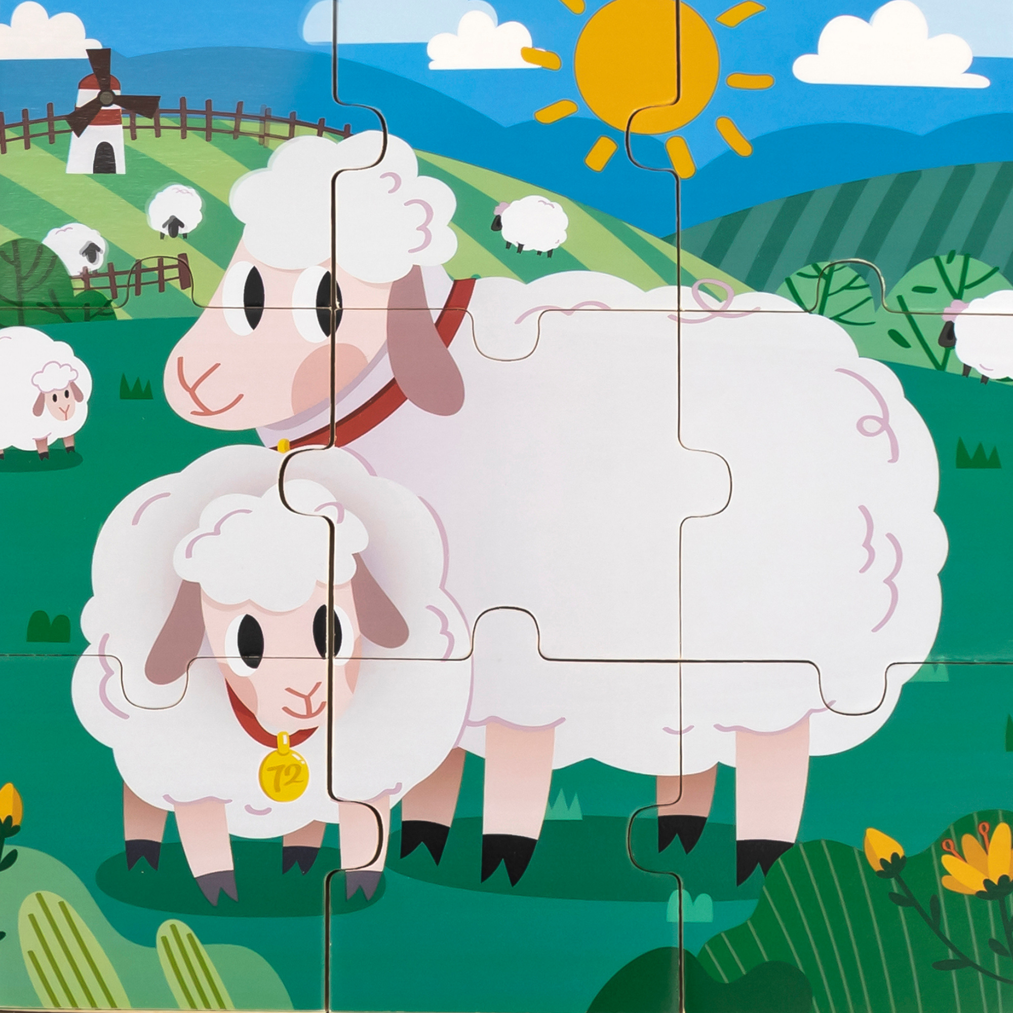 لعبة أحجية الصور المقطوعة Viga Sheep، مكونة من 9 قطع، لعبة مونتيسوري الخشبية، تُنمّي المهارات الحسية والإدراكية والحركية الدقيقة، لعبة تعليمية للأطفال غير سامة وصديقة للبيئة، مناسبة للأولاد والبنات من عمر 18 شهرًا فما فوق