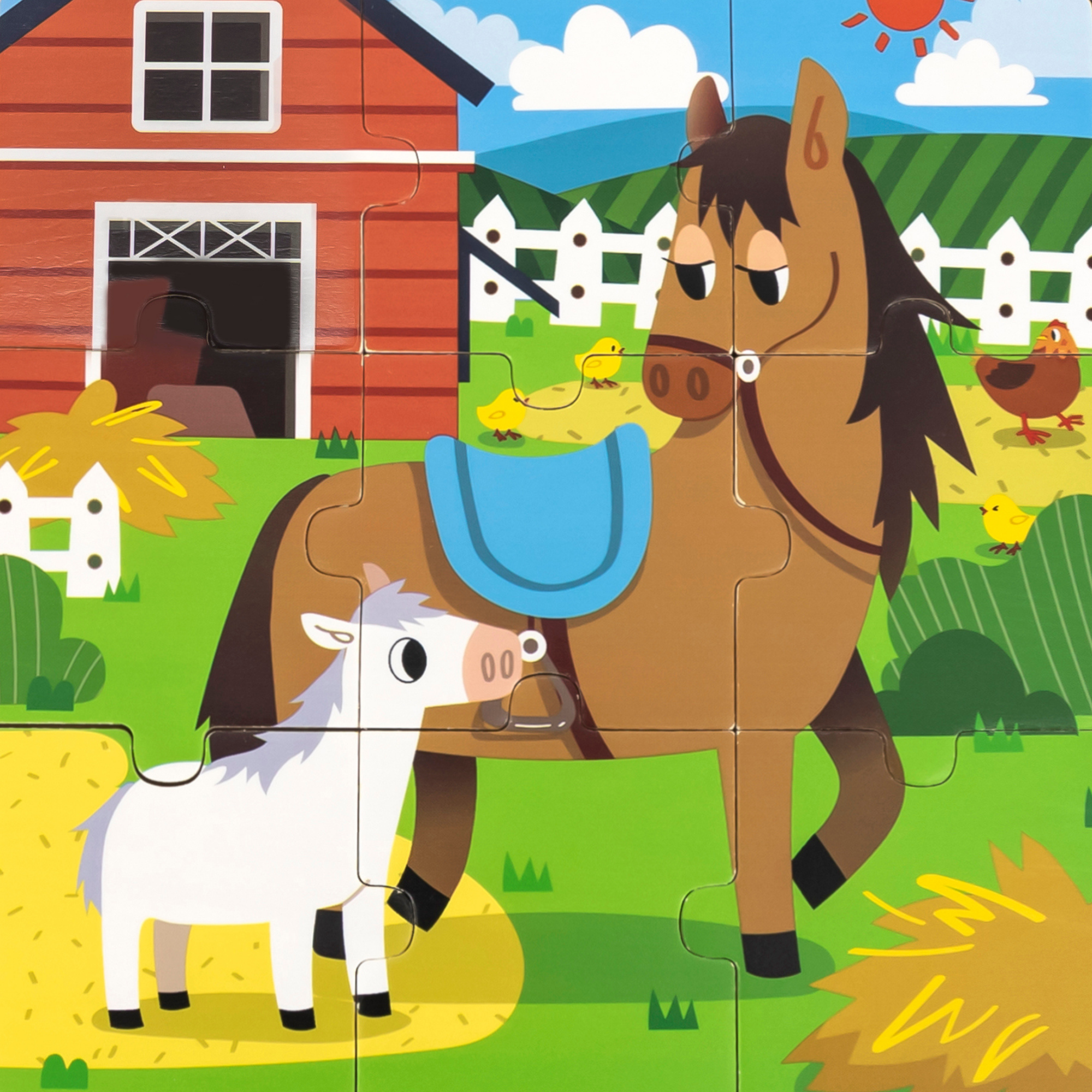 حصان ومهر فيجا، أحجية الصور المقطوعة من 9 قطع، لعبة مونتيسوري الخشبية، تنمي المهارات الحسية والإدراكية والحركية الدقيقة، لعبة تعليمية للأطفال غير سامة وصديقة للبيئة، مناسبة للأطفال من سن 18 شهرًا فما فوق