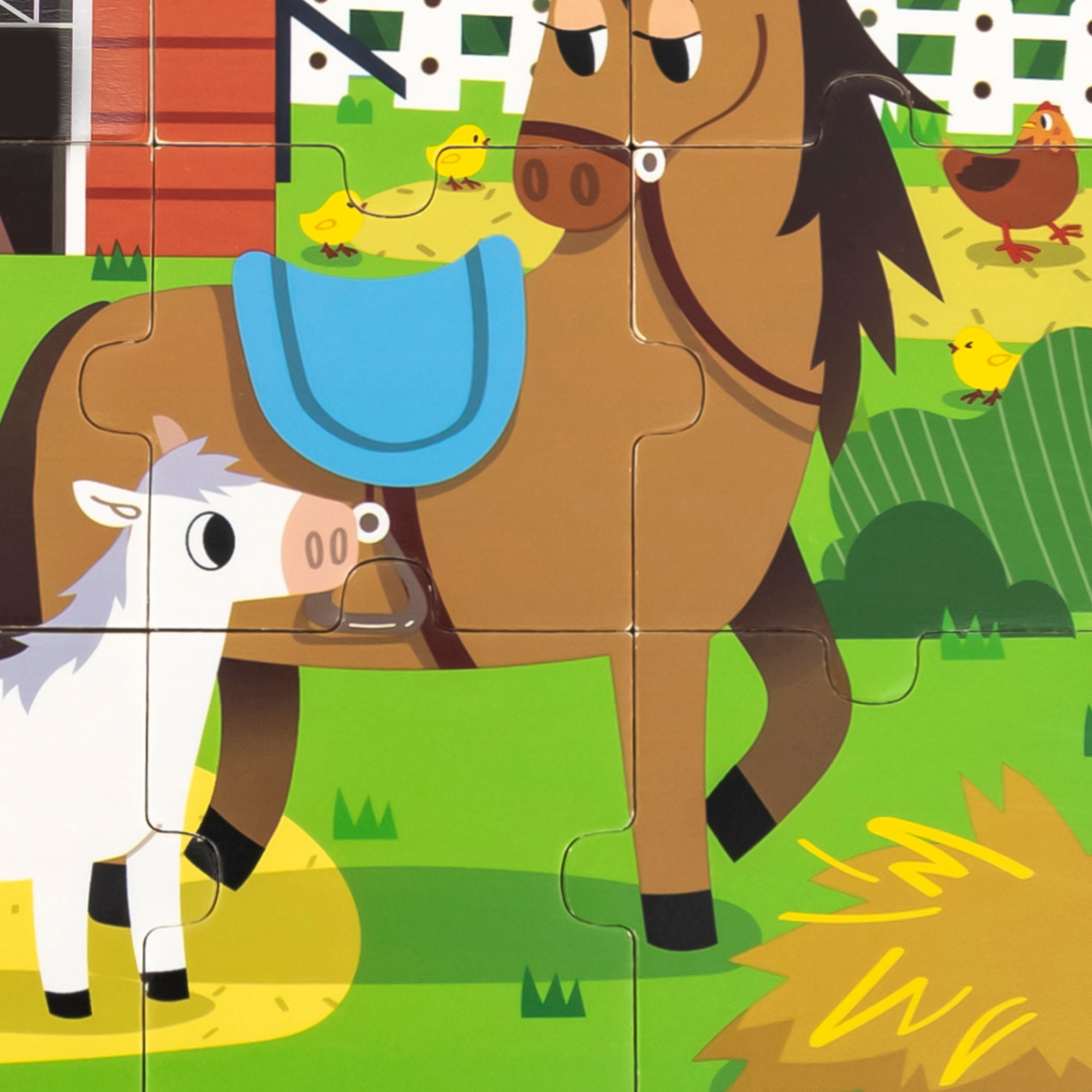 حصان ومهر فيجا، أحجية الصور المقطوعة من 9 قطع، لعبة مونتيسوري الخشبية، تنمي المهارات الحسية والإدراكية والحركية الدقيقة، لعبة تعليمية للأطفال غير سامة وصديقة للبيئة، مناسبة للأطفال من سن 18 شهرًا فما فوق