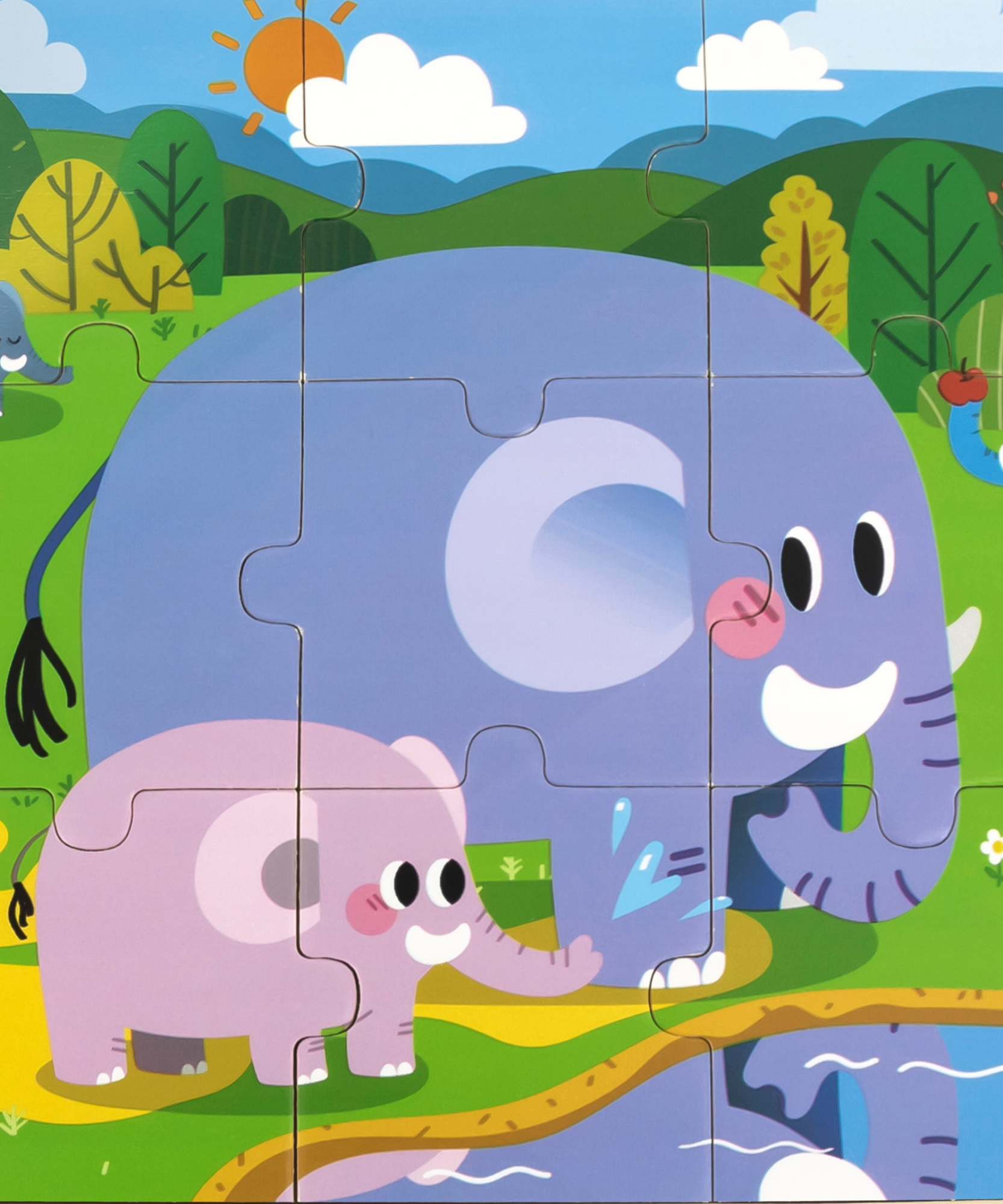 فيل فيجا، أحجية الصور المقطوعة من 9 قطع، لعبة مونتيسوري الخشبية، تنمي المهارات الحسية والإدراكية والحركية الدقيقة، لعبة تعليمية للأطفال غير سامة وصديقة للبيئة، مناسبة للأولاد والبنات من سن 18 شهرًا فما فوق