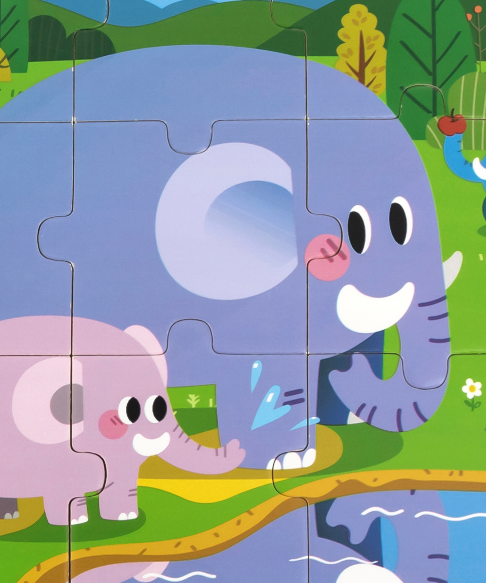 فيل فيجا، أحجية الصور المقطوعة من 9 قطع، لعبة مونتيسوري الخشبية، تنمي المهارات الحسية والإدراكية والحركية الدقيقة، لعبة تعليمية للأطفال غير سامة وصديقة للبيئة، مناسبة للأولاد والبنات من سن 18 شهرًا فما فوق