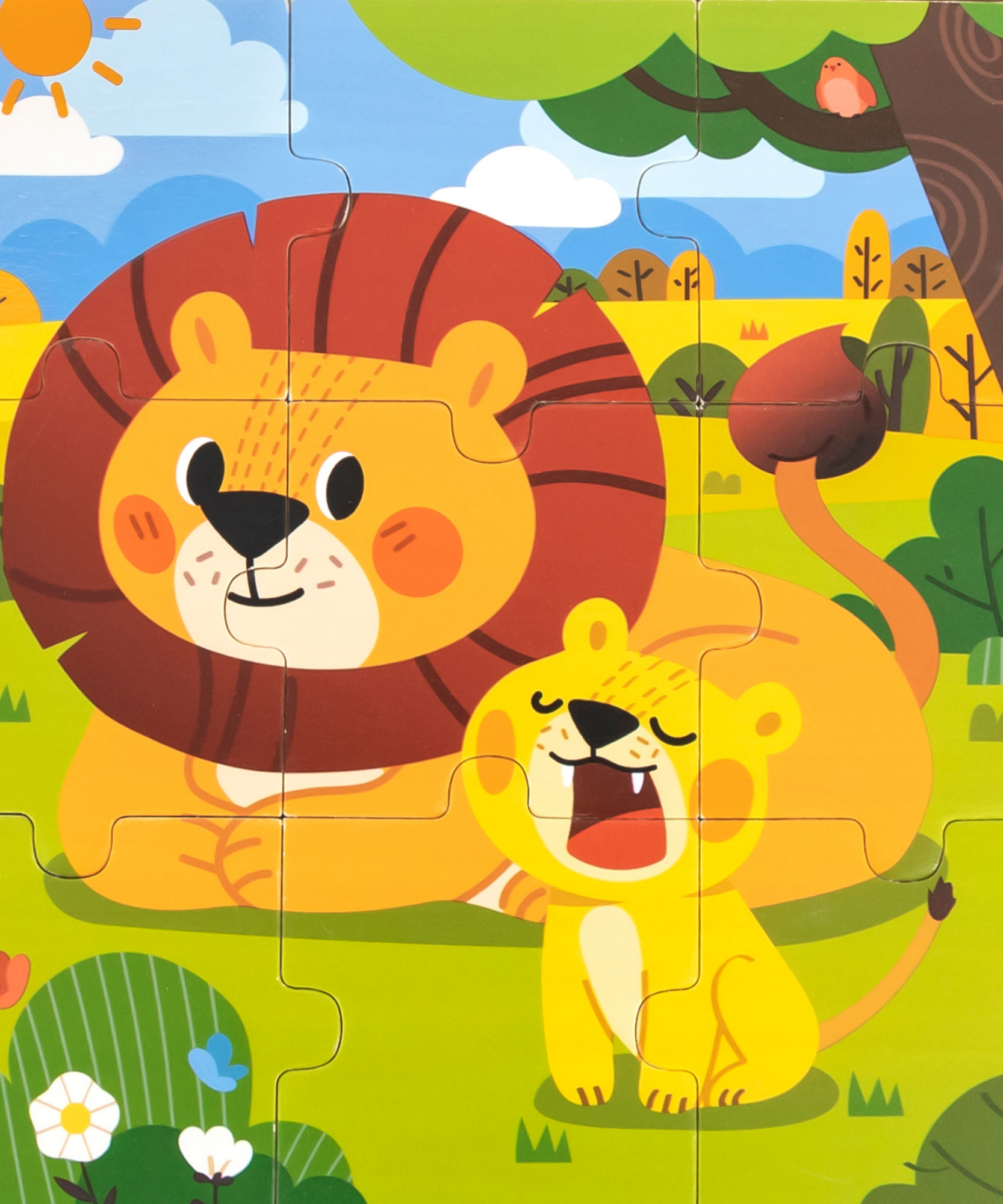 لعبة أحجية الصور المقطوعة فيجا ليون، 9 قطع، لعبة مونتيسوري الخشبية، تنمي المهارات الحسية والإدراكية والحركية الدقيقة، لعبة تعليمية للأطفال غير سامة وصديقة للبيئة، مناسبة للأولاد والبنات من سن 18 شهرًا فما فوق