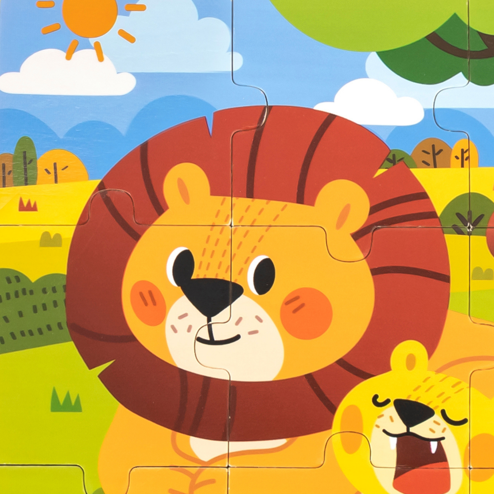 لعبة أحجية الصور المقطوعة فيجا ليون، 9 قطع، لعبة مونتيسوري الخشبية، تنمي المهارات الحسية والإدراكية والحركية الدقيقة، لعبة تعليمية للأطفال غير سامة وصديقة للبيئة، مناسبة للأولاد والبنات من سن 18 شهرًا فما فوق