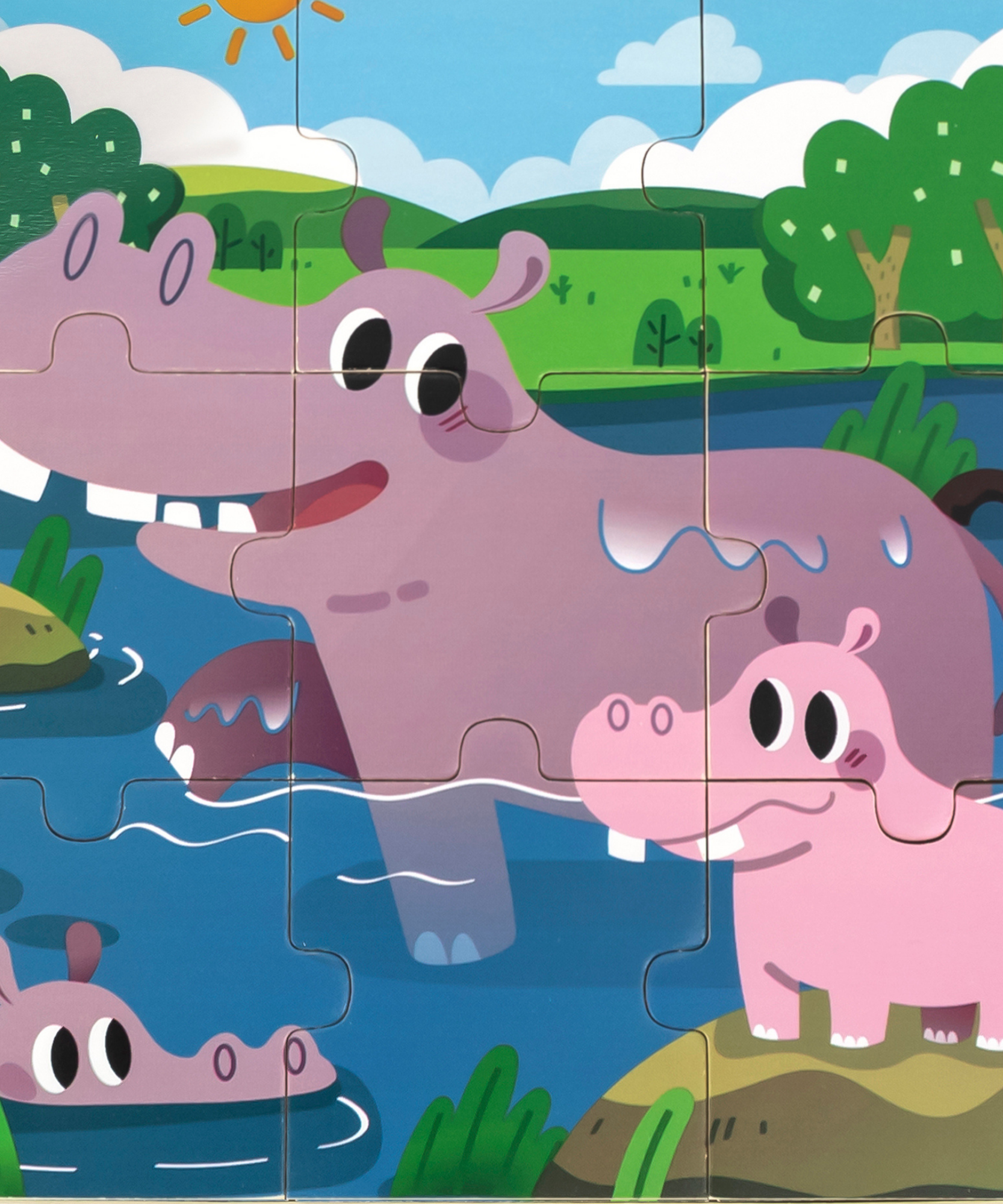 لعبة أحجية الصور المقطوعة فيجا هيبو، 9 قطع، لعبة مونتيسوري الخشبية، تنمي المهارات الحسية والإدراكية والحركية الدقيقة، لعبة تعليمية للأطفال غير سامة وصديقة للبيئة، مناسبة للأولاد والبنات من سن 18 شهرًا فما فوق