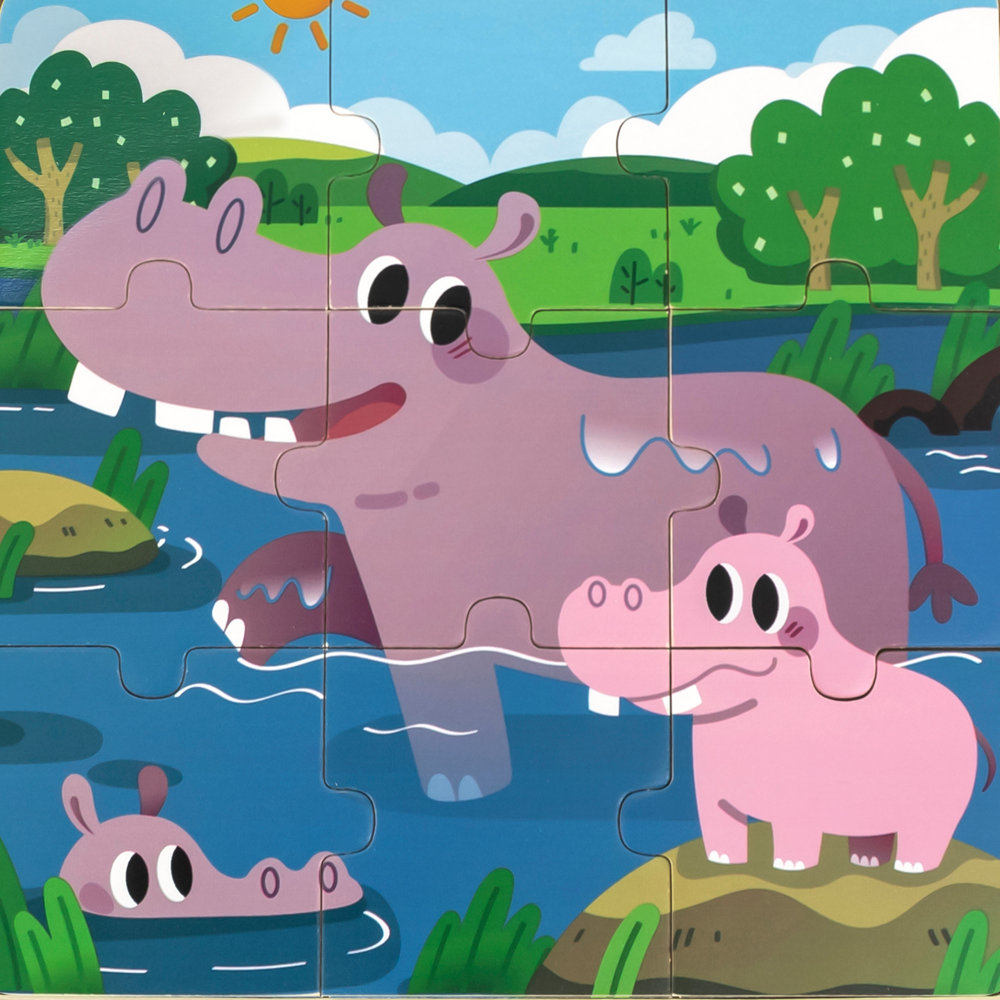 لعبة أحجية الصور المقطوعة فيجا هيبو، 9 قطع، لعبة مونتيسوري الخشبية، تنمي المهارات الحسية والإدراكية والحركية الدقيقة، لعبة تعليمية للأطفال غير سامة وصديقة للبيئة، مناسبة للأولاد والبنات من سن 18 شهرًا فما فوق