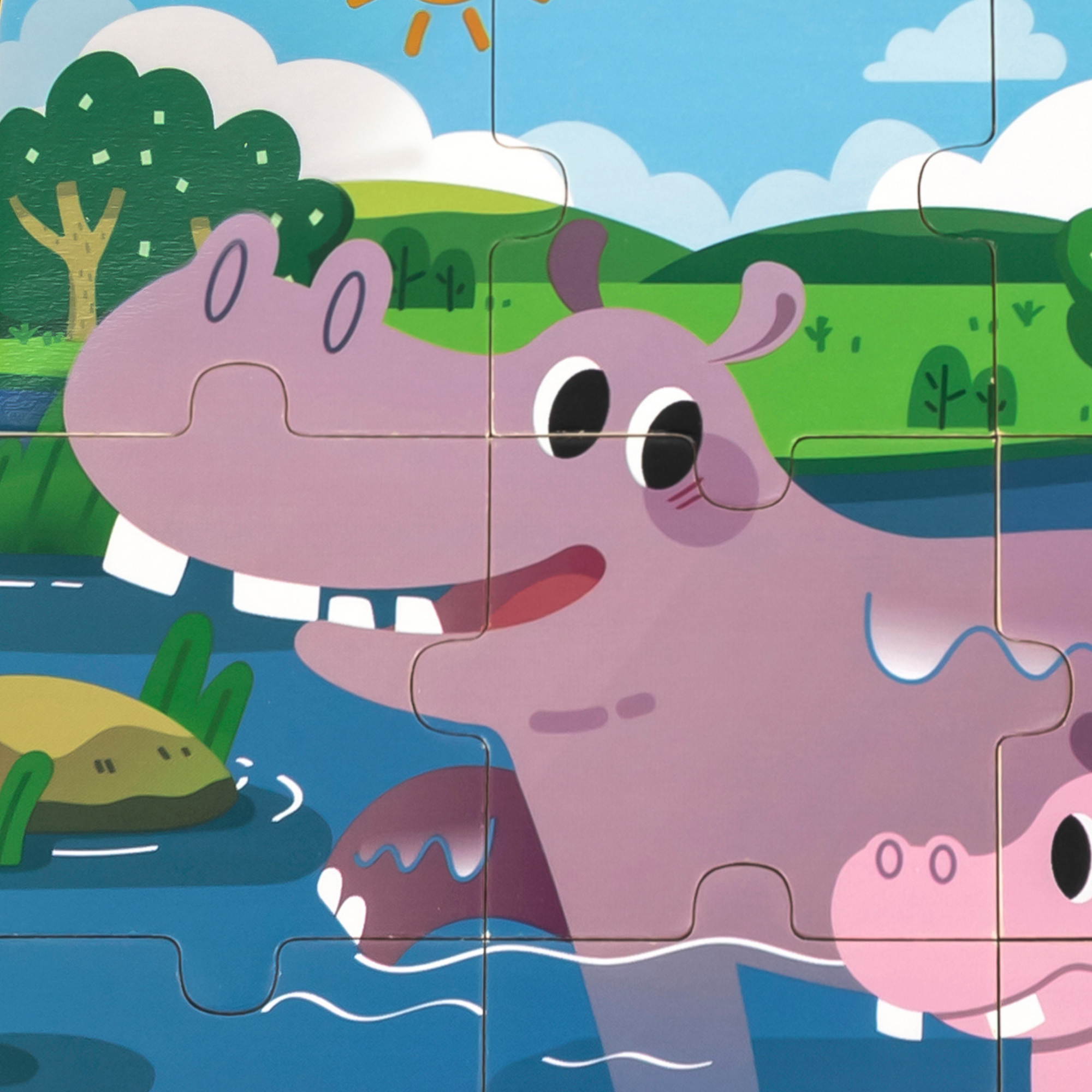 لعبة أحجية الصور المقطوعة فيجا هيبو، 9 قطع، لعبة مونتيسوري الخشبية، تنمي المهارات الحسية والإدراكية والحركية الدقيقة، لعبة تعليمية للأطفال غير سامة وصديقة للبيئة، مناسبة للأولاد والبنات من سن 18 شهرًا فما فوق