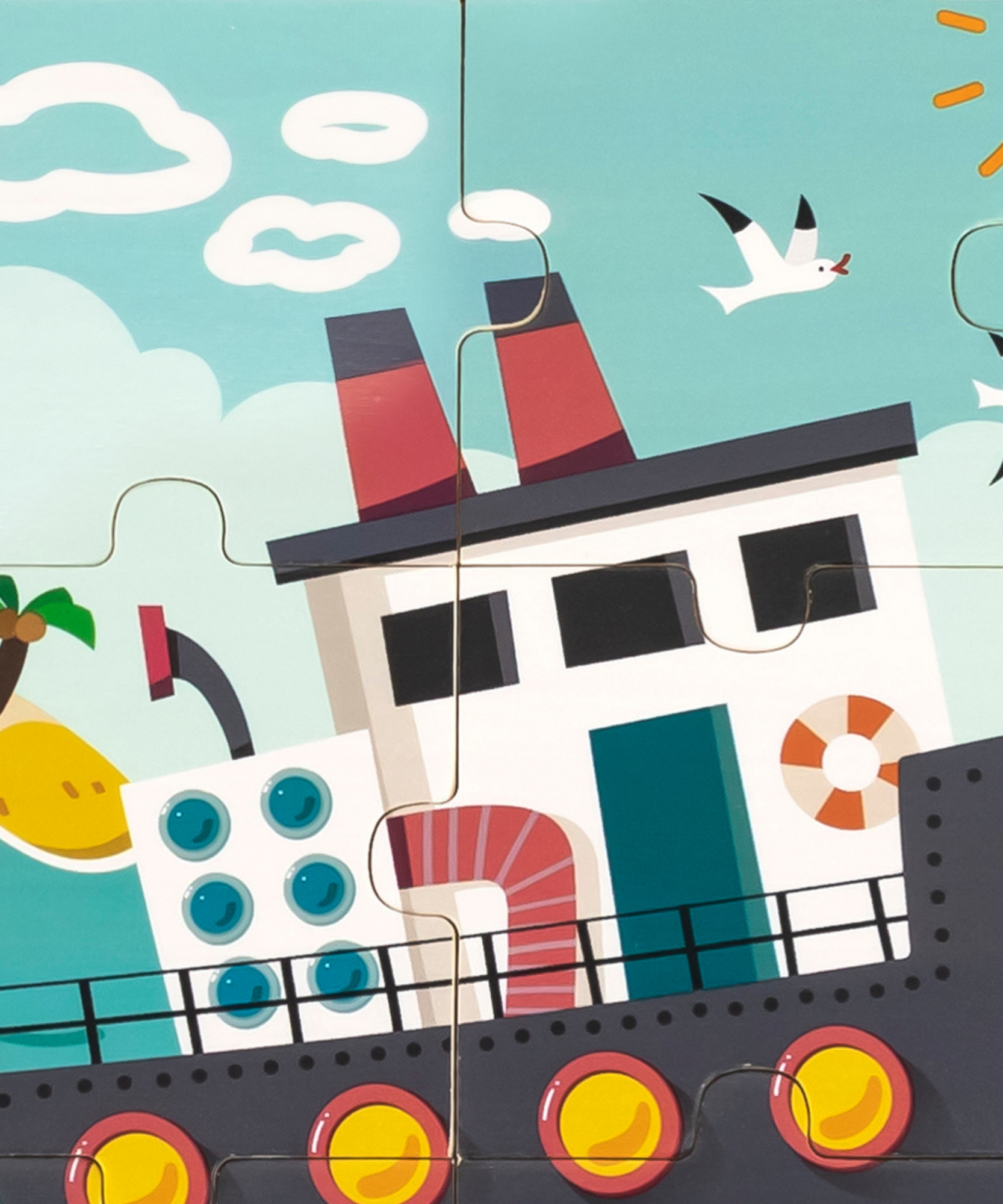 لعبة أحجية الصور المقطوعة "وحيد القرن على متن سفينة" من فيجا، مكونة من 9 قطع، لعبة خشبية من مونتيسوري، تُنمّي المهارات الحسية والإدراكية والحركية الدقيقة، لعبة تعليمية للأطفال غير سامة وصديقة للبيئة، مناسبة للأطفال من سن 18 شهرًا فما فوق