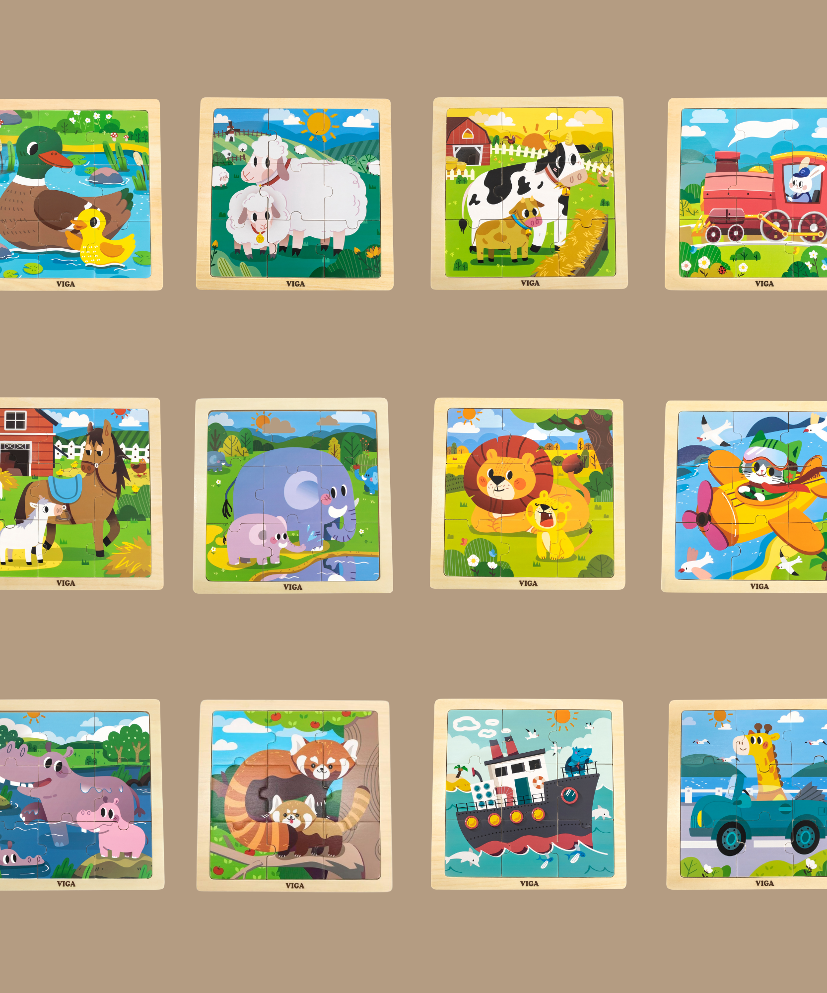 لعبة أحجية الصور المقطوعة "وحيد القرن على متن سفينة" من فيجا، مكونة من 9 قطع، لعبة خشبية من مونتيسوري، تُنمّي المهارات الحسية والإدراكية والحركية الدقيقة، لعبة تعليمية للأطفال غير سامة وصديقة للبيئة، مناسبة للأطفال من سن 18 شهرًا فما فوق