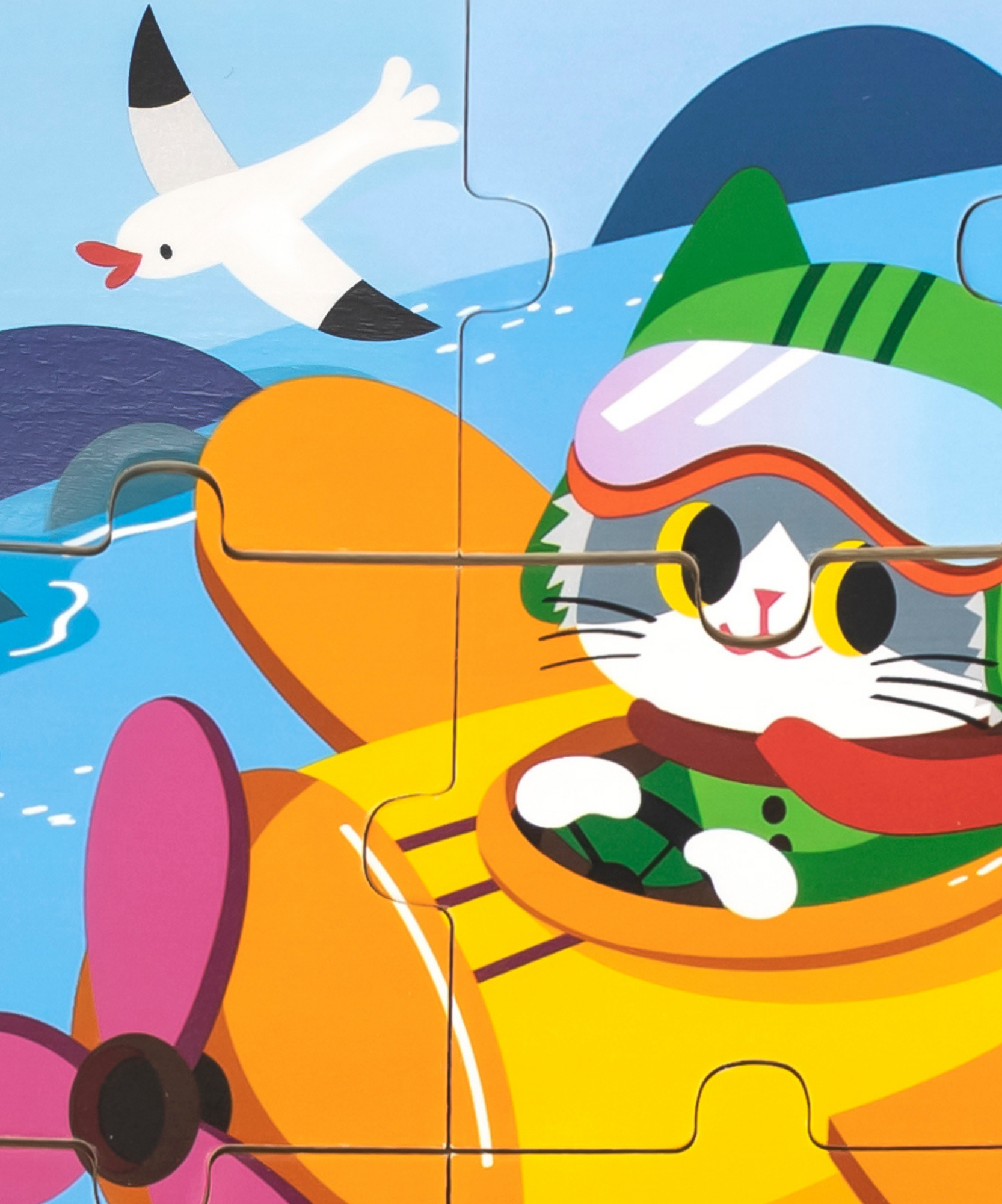 لعبة أحجية الصور المقطوعة "قطة على متن طائرة" من فيجا، مكونة من 9 قطع، لعبة مونتيسوري خشبية، تُنمّي المهارات الحسية والإدراكية والحركية الدقيقة، لعبة تعليمية للأطفال غير سامة وصديقة للبيئة، مناسبة للأطفال من سن 18 شهرًا فما فوق