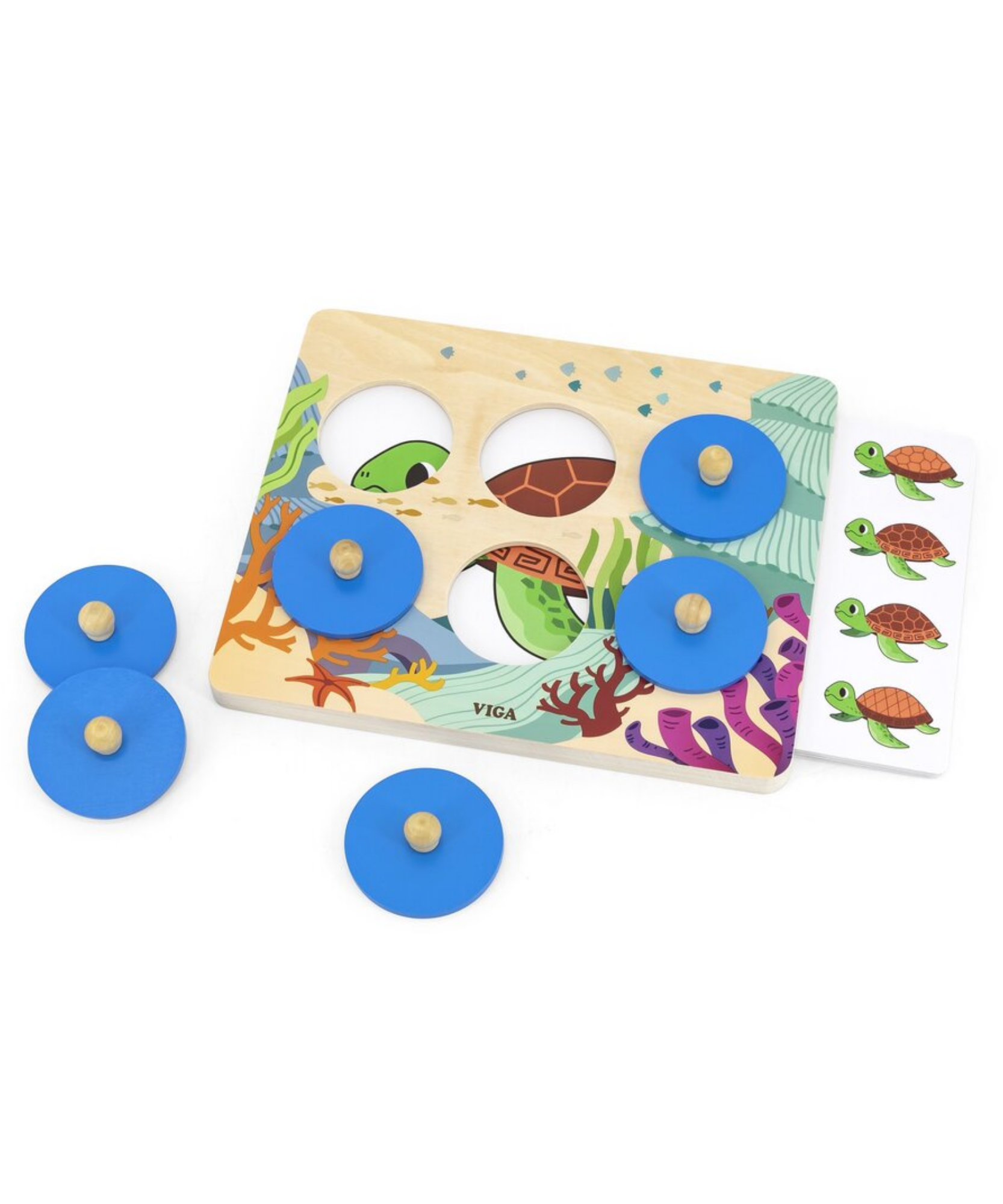 أسرار البحر فيجا، لغز ميكس آند ماتش، 10 قطع بمقبض، لعبة مونتيسوري الخشبية، تنمي المهارات الحسية والإدراكية والحركية الدقيقة، لعبة تعليمية للأطفال غير سامة وصديقة للبيئة، مناسبة للأطفال من سن 3 سنوات فما فوق