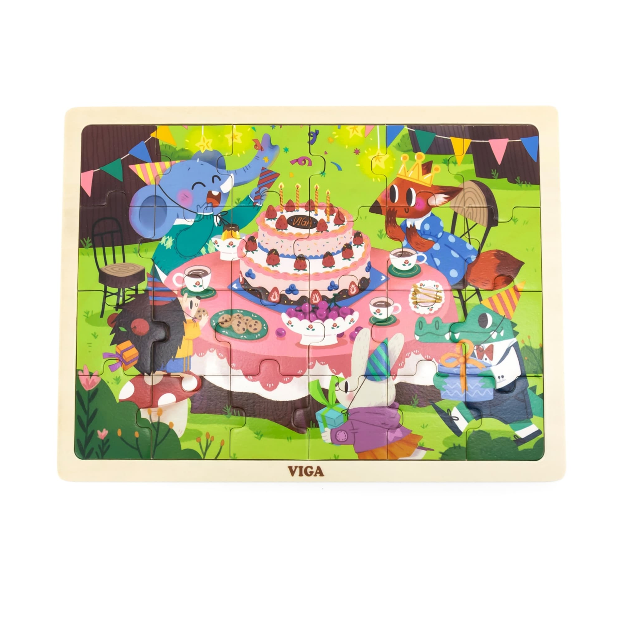 لعبة أحجية الصور المقطوعة من فيجا لحفلات أعياد الميلاد، مكونة من 24 قطعة، لعبة مونتيسوري الخشبية، تُنمّي المهارات الحسية والإدراكية والحركية الدقيقة، لعبة تعليمية للأطفال غير سامة وصديقة للبيئة، مناسبة للأطفال من عمر سنتين فما فوق