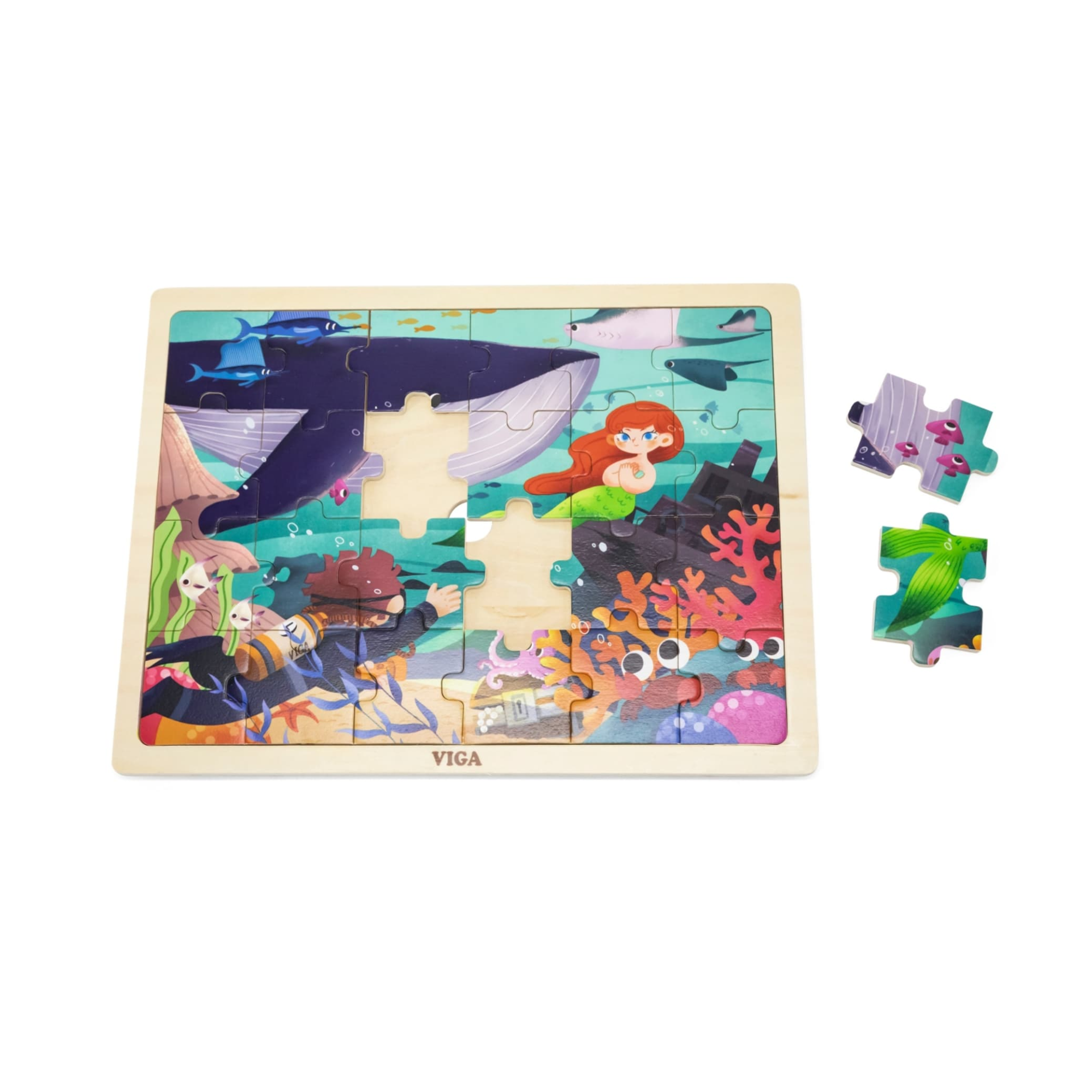 لغز الصور المقطوعة من فيجا سي سيكريت، 24 قطعة، لعبة مونتيسوري الخشبية، تنمي المهارات الحسية والإدراكية والحركية الدقيقة، لعبة تعليمية للأطفال غير سامة وصديقة للبيئة، مناسبة للأولاد والبنات من عمر سنتين فما فوق
