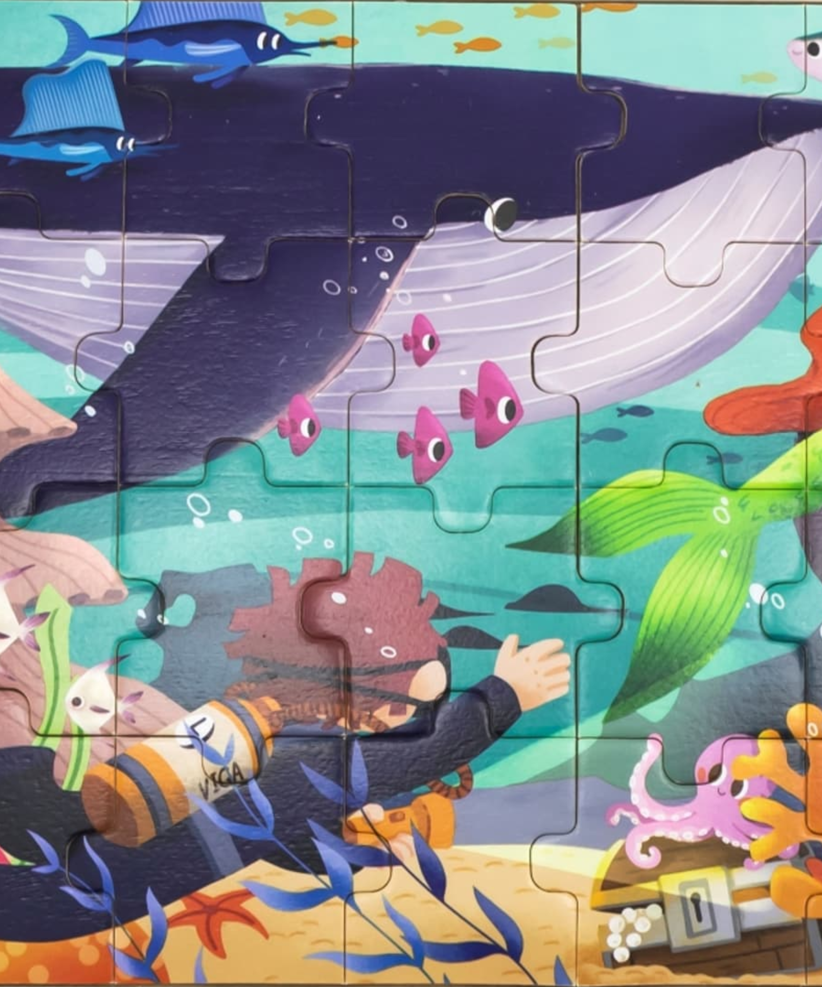 لغز الصور المقطوعة من فيجا سي سيكريت، 24 قطعة، لعبة مونتيسوري الخشبية، تنمي المهارات الحسية والإدراكية والحركية الدقيقة، لعبة تعليمية للأطفال غير سامة وصديقة للبيئة، مناسبة للأولاد والبنات من عمر سنتين فما فوق