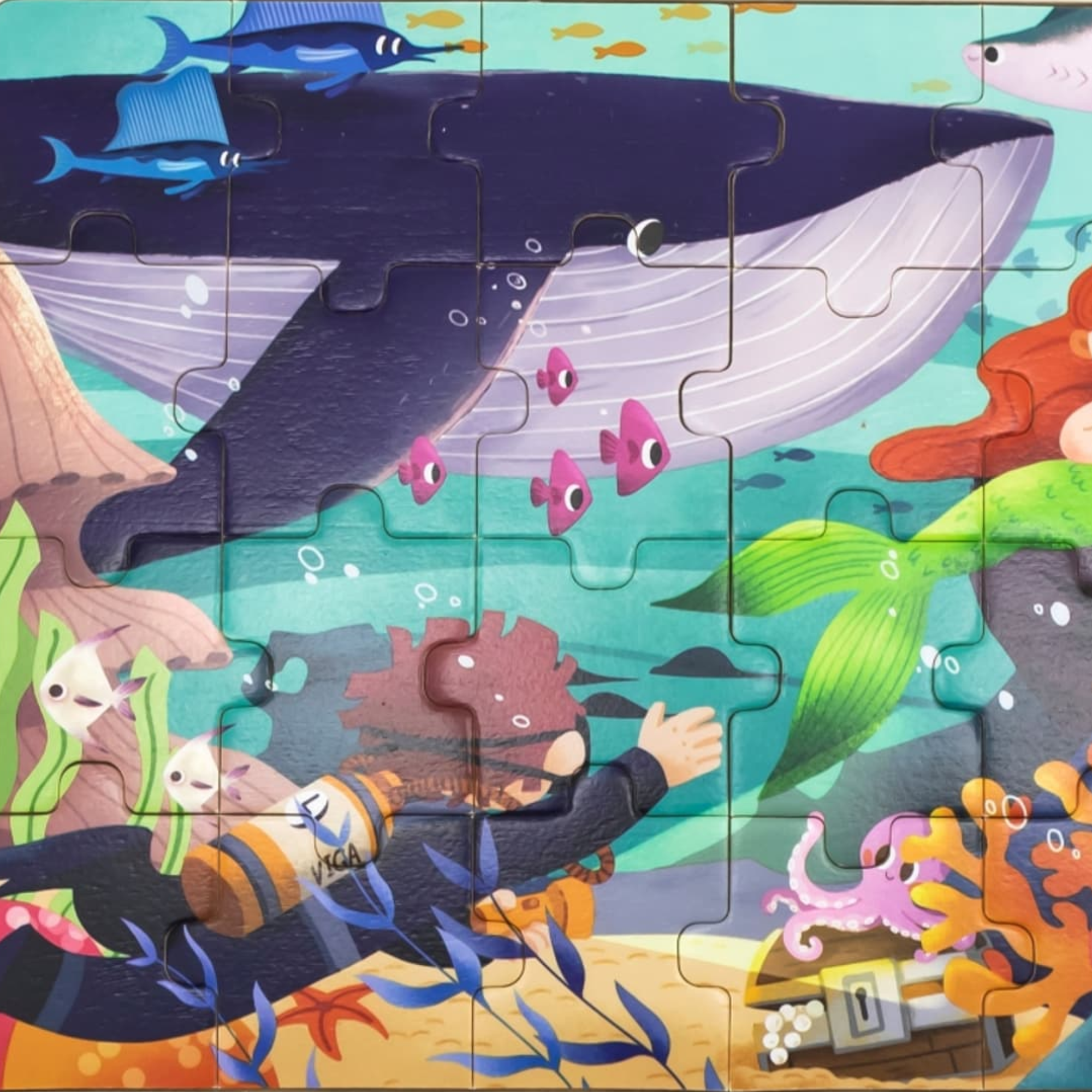 لغز الصور المقطوعة من فيجا سي سيكريت، 24 قطعة، لعبة مونتيسوري الخشبية، تنمي المهارات الحسية والإدراكية والحركية الدقيقة، لعبة تعليمية للأطفال غير سامة وصديقة للبيئة، مناسبة للأولاد والبنات من عمر سنتين فما فوق