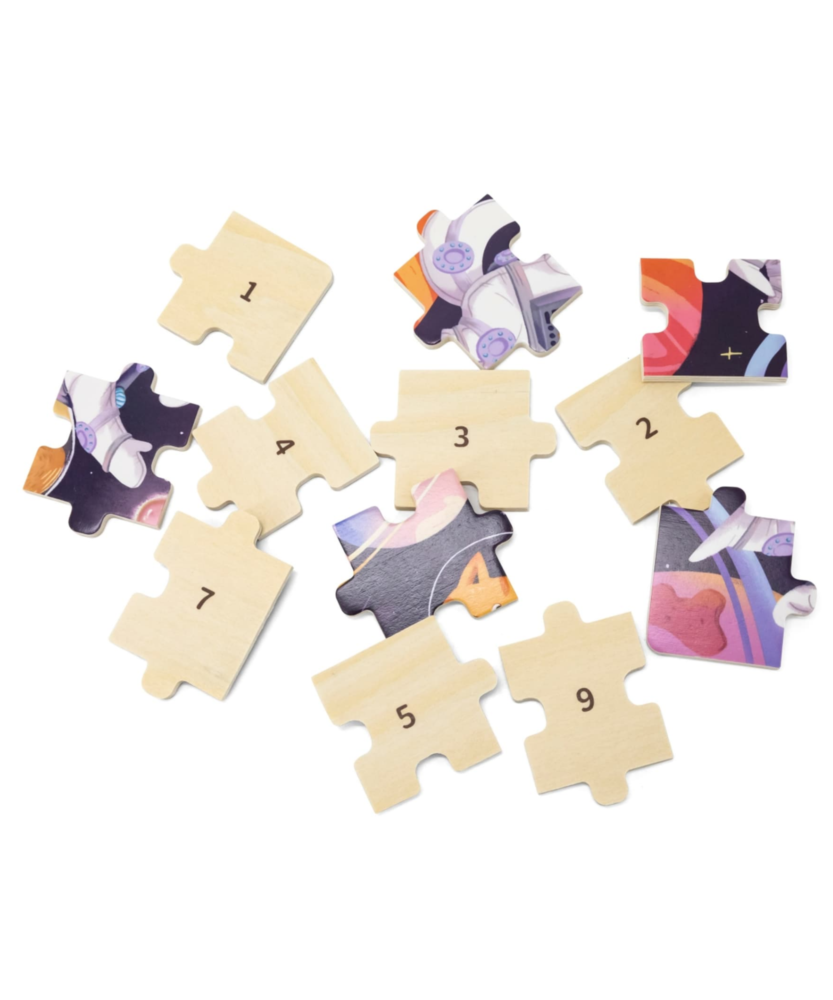 مغامرات فيجا الفضائية، أحجية الصور المقطوعة من 24 قطعة، لعبة مونتيسوري الخشبية، تُنمّي المهارات الحسية والإدراكية والحركية الدقيقة، لعبة تعليمية للأطفال غير سامة وصديقة للبيئة، مناسبة للأطفال من عمر سنتين فما فوق