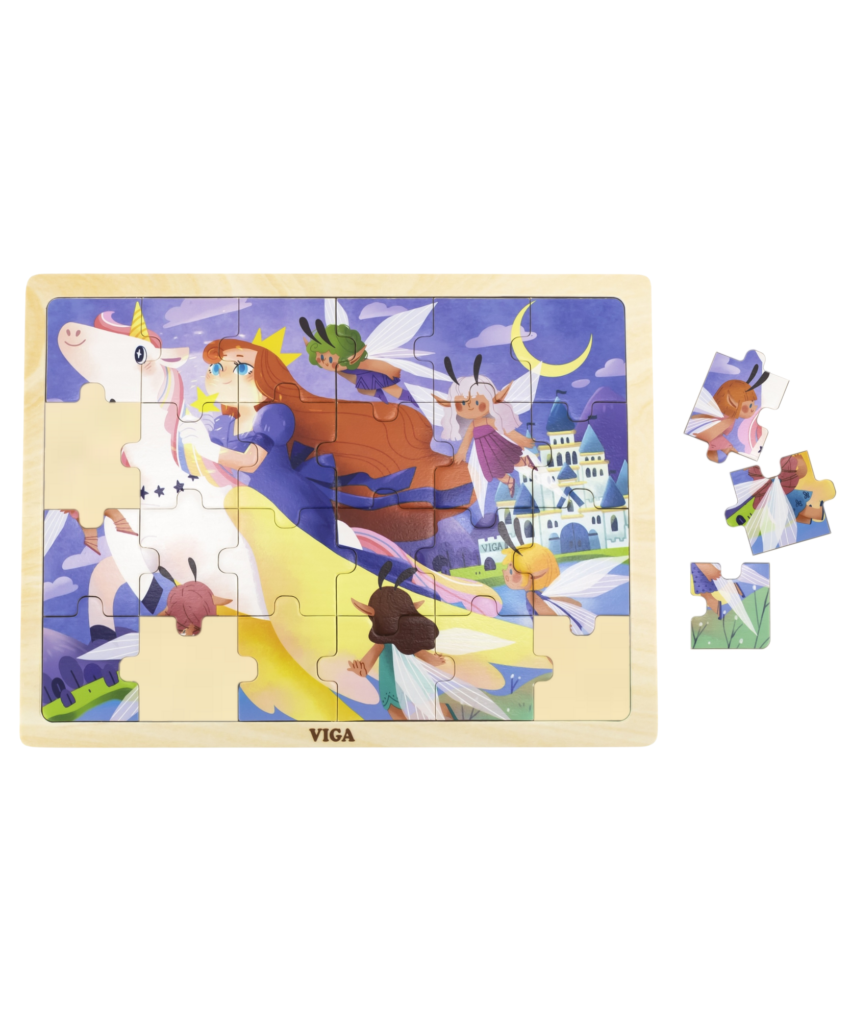 لعبة أحجية الصور المقطوعة من فيجا فيري تيل، مكونة من 24 قطعة، لعبة مونتيسوري الخشبية، تنمي المهارات الحسية والإدراكية والحركية الدقيقة، لعبة تعليمية للأطفال غير سامة وصديقة للبيئة، مناسبة للأولاد والبنات من عمر سنتين فما فوق