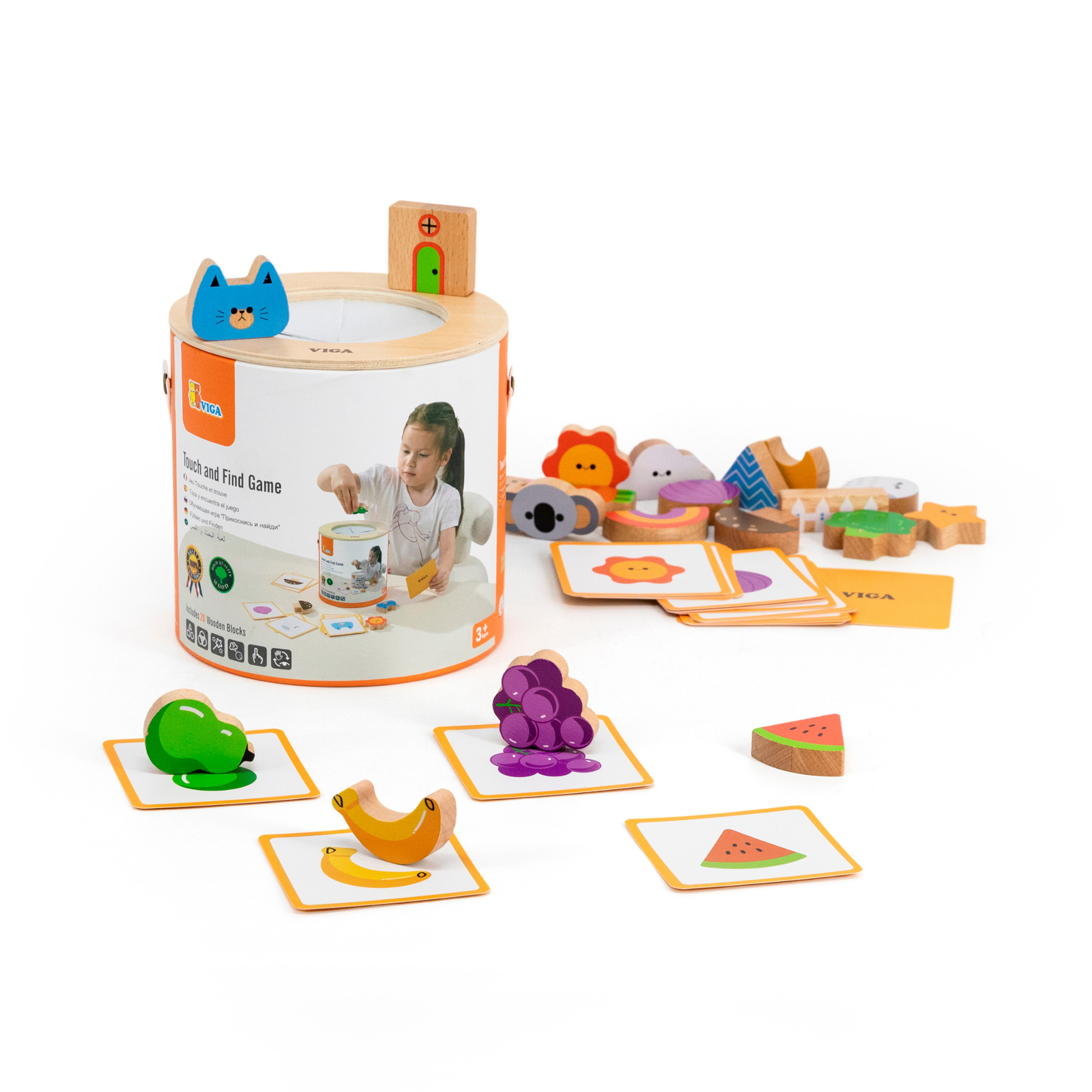 لعبة فيجا تاتش آند فايند، أحجية مطابقة من 20 قطعة، لعبة مونتيسوري الخشبية، تنمي المهارات الحسية والإدراكية والحركية الدقيقة، لعبة تعليمية للأطفال غير سامة وصديقة للبيئة، مناسبة للأطفال من سن 3 سنوات فما فوق