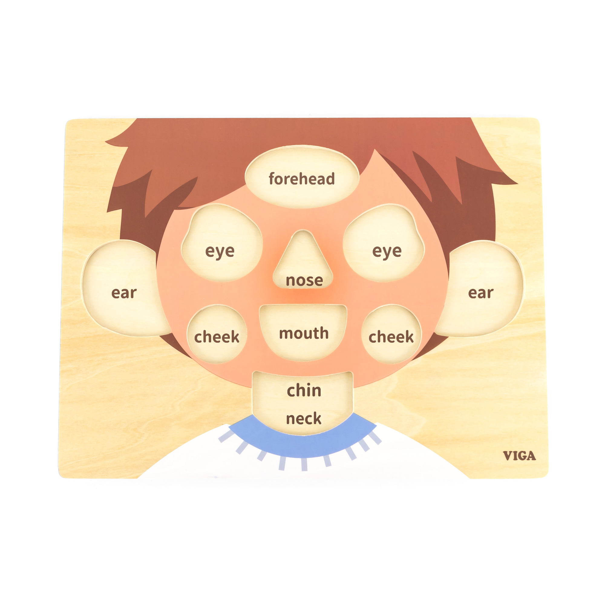 لعبة فيجا بويز فيس، أحجية بمقبض من 10 قطع، لعبة مونتيسوري خشبية، تنمي المهارات الحسية والإدراكية والحركية الدقيقة، لعبة تعليمية للأطفال غير سامة وصديقة للبيئة، مناسبة للأولاد والبنات من سن 18 شهرًا فما فوق
