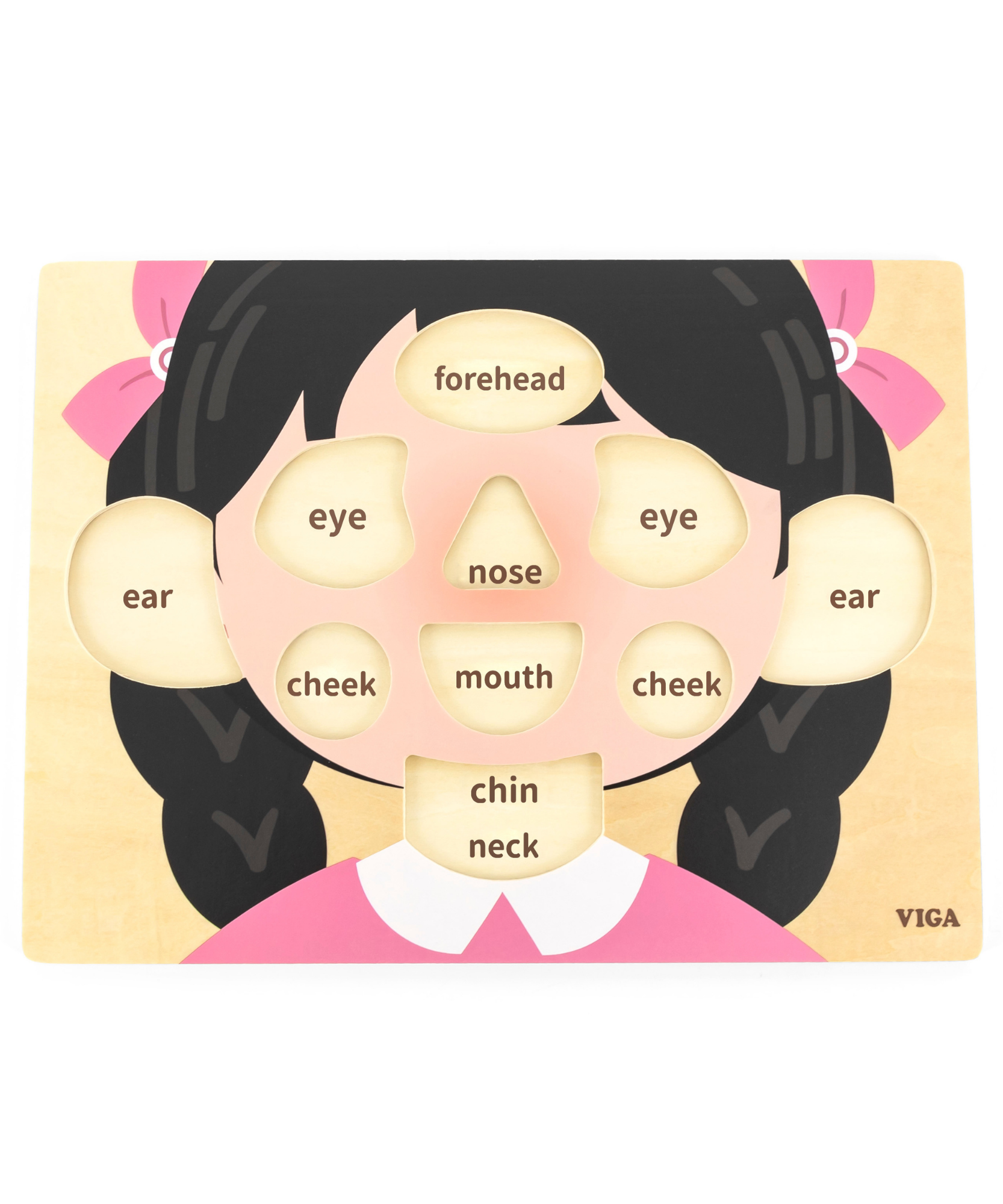 لعبة فيجا للبنات، أحجية بمقبض من 10 قطع، لعبة مونتيسوري خشبية، تنمي المهارات الحسية والإدراكية والحركية الدقيقة، لعبة تعليمية للأطفال غير سامة وصديقة للبيئة، مناسبة للأولاد والبنات من سن 18 شهرًا فما فوق