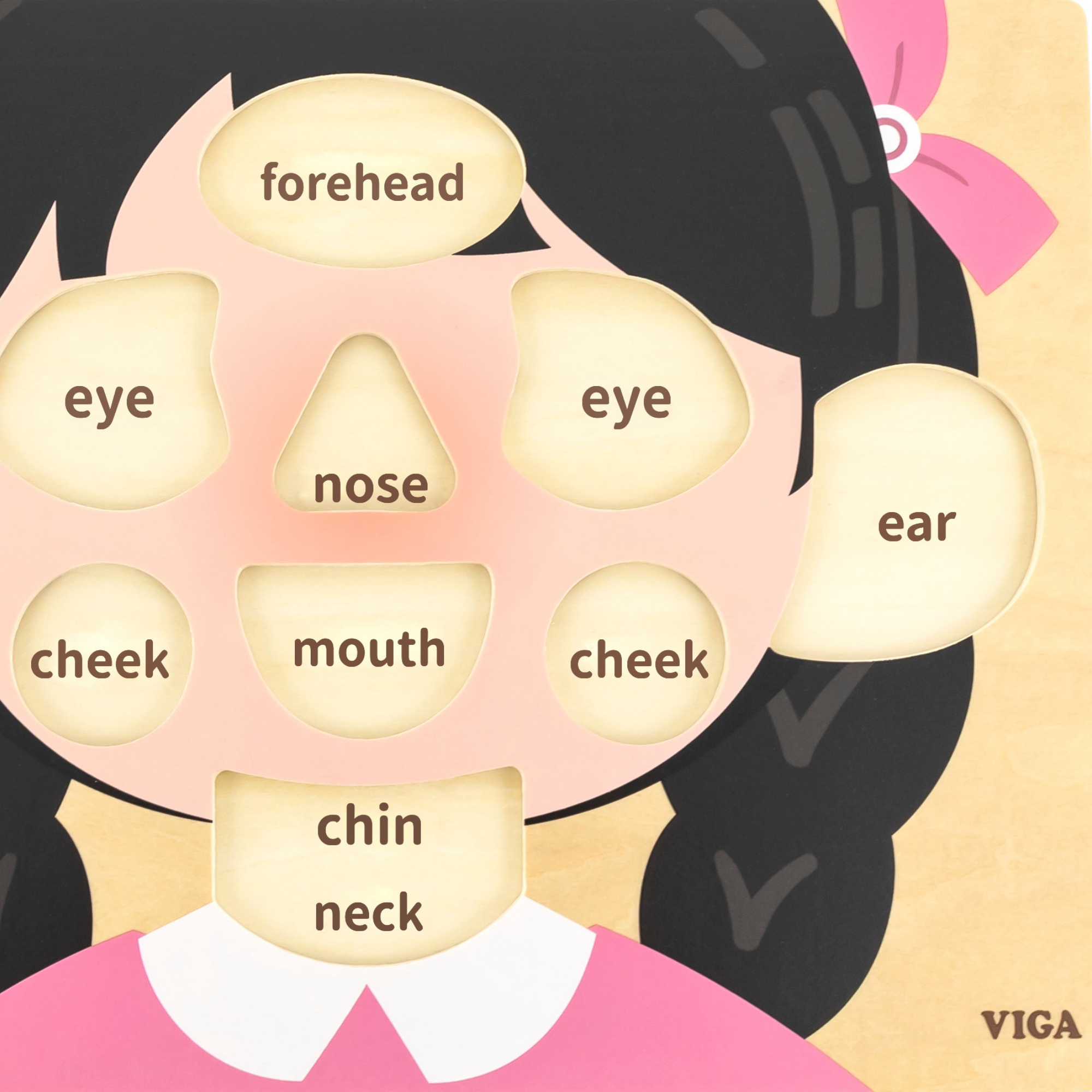 لعبة فيجا للبنات، أحجية بمقبض من 10 قطع، لعبة مونتيسوري خشبية، تنمي المهارات الحسية والإدراكية والحركية الدقيقة، لعبة تعليمية للأطفال غير سامة وصديقة للبيئة، مناسبة للأولاد والبنات من سن 18 شهرًا فما فوق