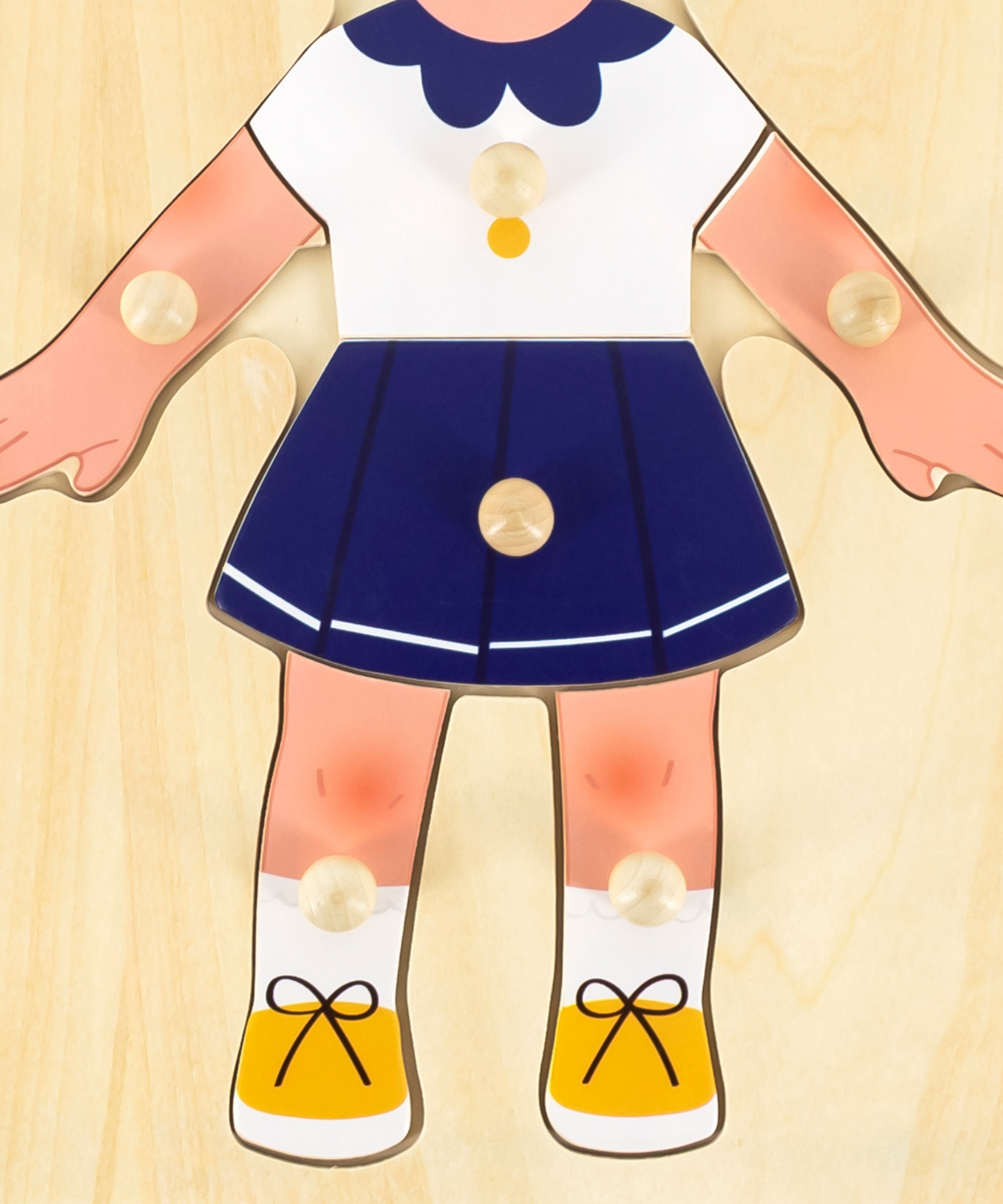 لعبة أحجية مقبض الجسم للبنات من فيجا، مكونة من 7 قطع، لعبة مونتيسوري الخشبية، تنمي المهارات الحسية والإدراكية والحركية الدقيقة، لعبة تعليمية للأطفال غير سامة وصديقة للبيئة، مناسبة للأولاد والبنات من سن 18 شهرًا فما فوق