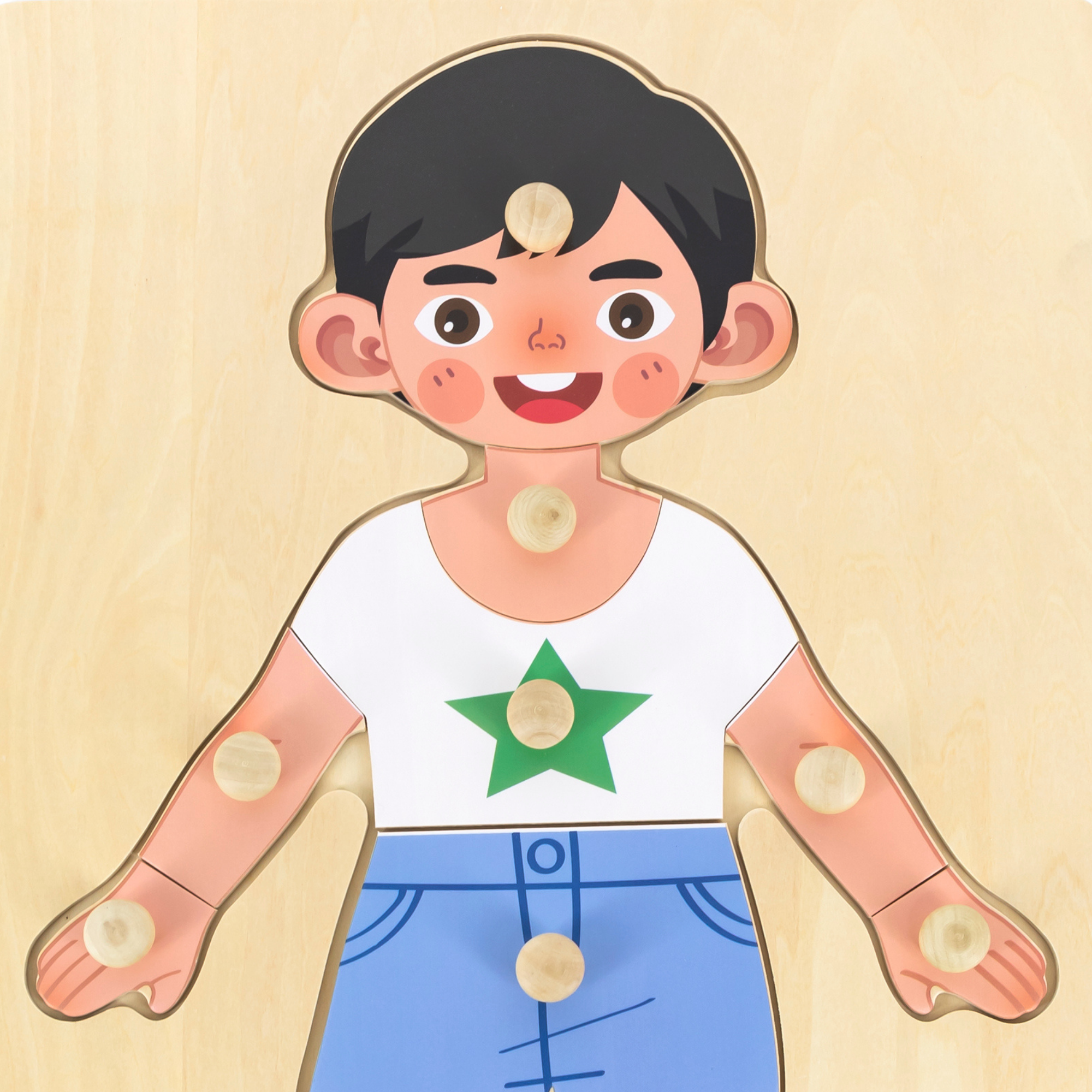 لعبة أحجية فيجا بويز بودي، 12 قطعة، لعبة مونتيسوري الخشبية، تنمي المهارات الحسية والإدراكية والحركية الدقيقة، لعبة تعليمية للأطفال غير سامة وصديقة للبيئة، مناسبة للأولاد والبنات من سن 18 شهرًا فما فوق