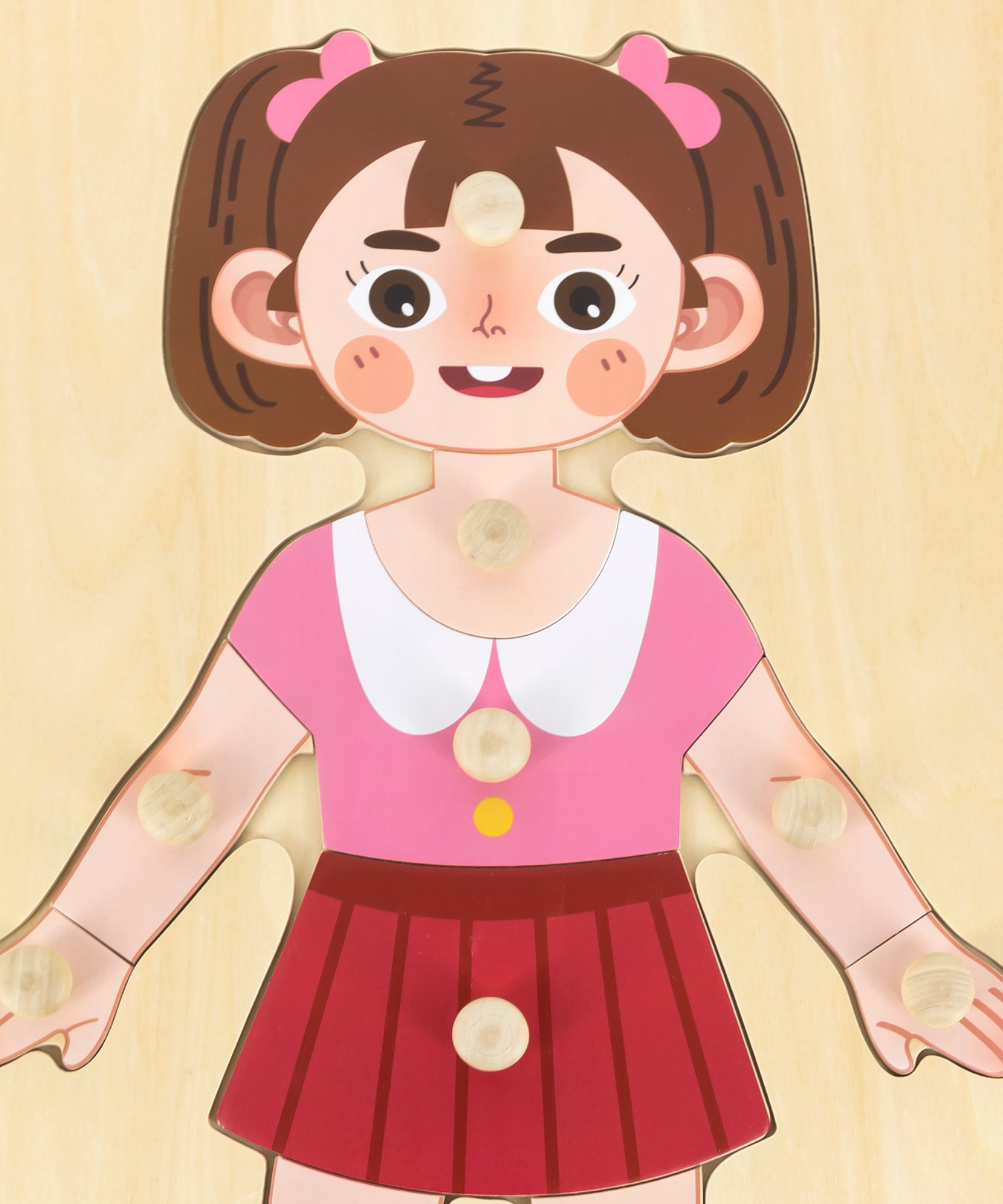 لعبة أحجية مقبض الجسم للبنات من فيجا، مكونة من 12 قطعة، لعبة مونتيسوري الخشبية، تنمي المهارات الحسية والإدراكية والحركية الدقيقة، لعبة تعليمية للأطفال غير سامة وصديقة للبيئة، مناسبة للأولاد والبنات من سن 18 شهرًا فما فوق