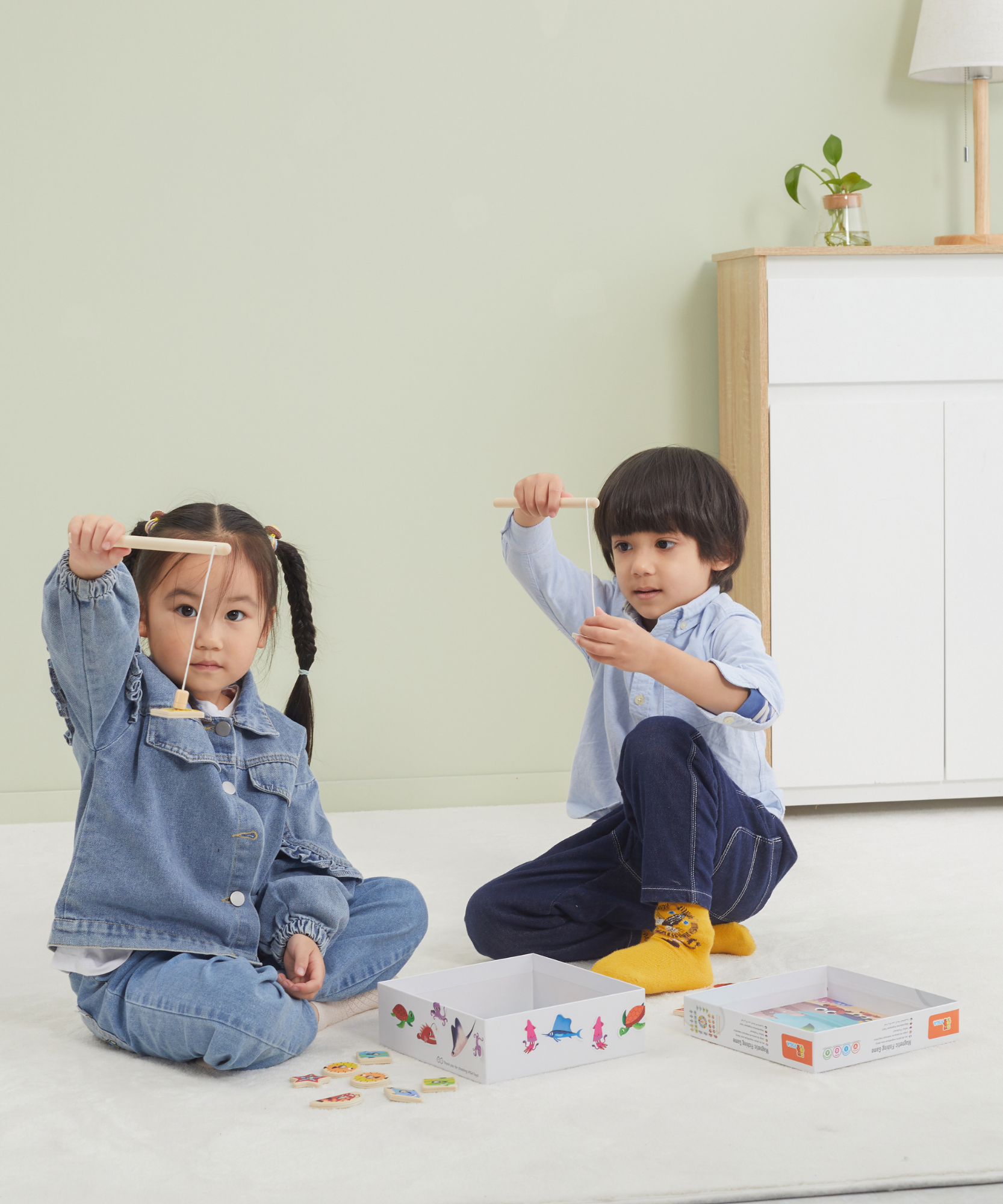 لعبة فيجا لصيد الأسماك، 26 قطعة من الألغاز المغناطيسية، لعبة مونتيسوري الخشبية، تنمي المهارات الحسية والإدراكية والحركية الدقيقة، لعبة تعليمية للأطفال غير سامة وصديقة للبيئة، مناسبة للأطفال من سن 18 شهرًا فما فوق