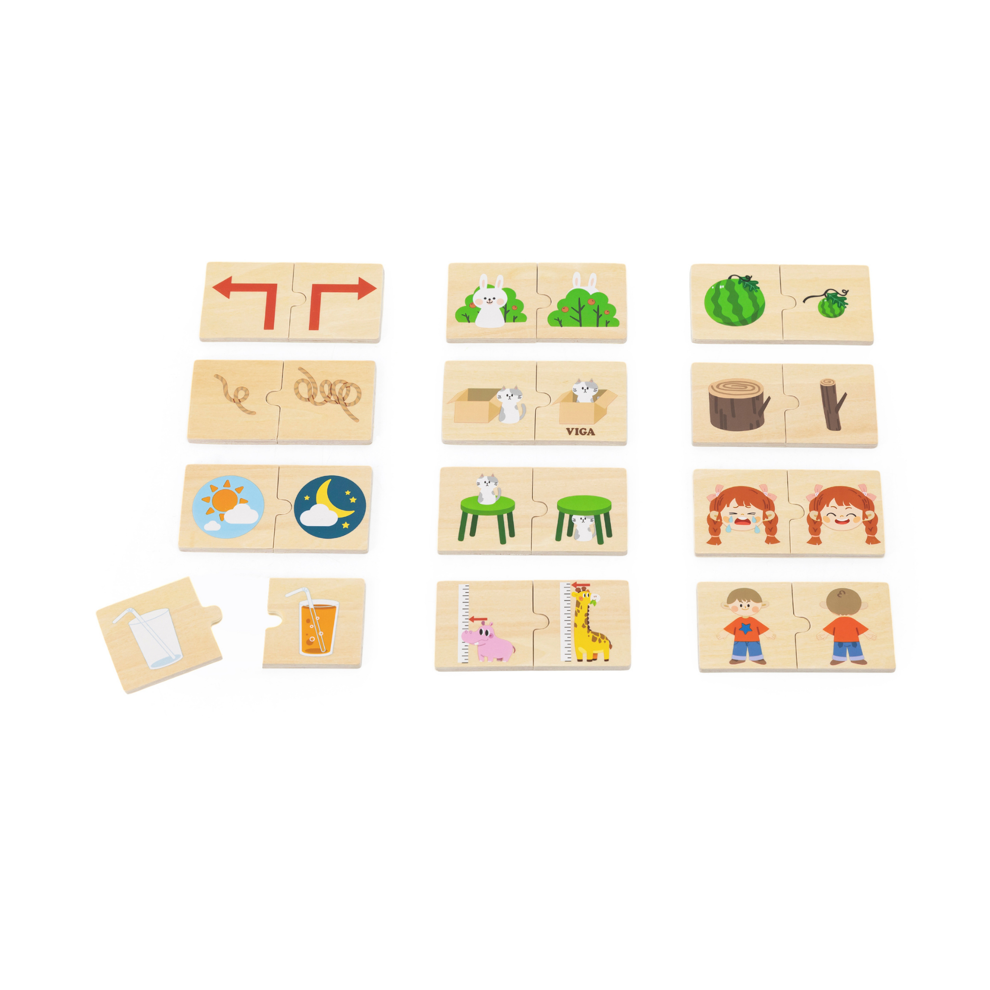 لعبة فيجا أوبوزيتس، أحجية من 24 قطعة، لعبة مونتيسوري خشبية، تُنمّي المهارات الحسية والإدراكية والحركية الدقيقة، غير سامة وصديقة للبيئة، مناسبة للأطفال من سن 18 شهرًا فما فوق