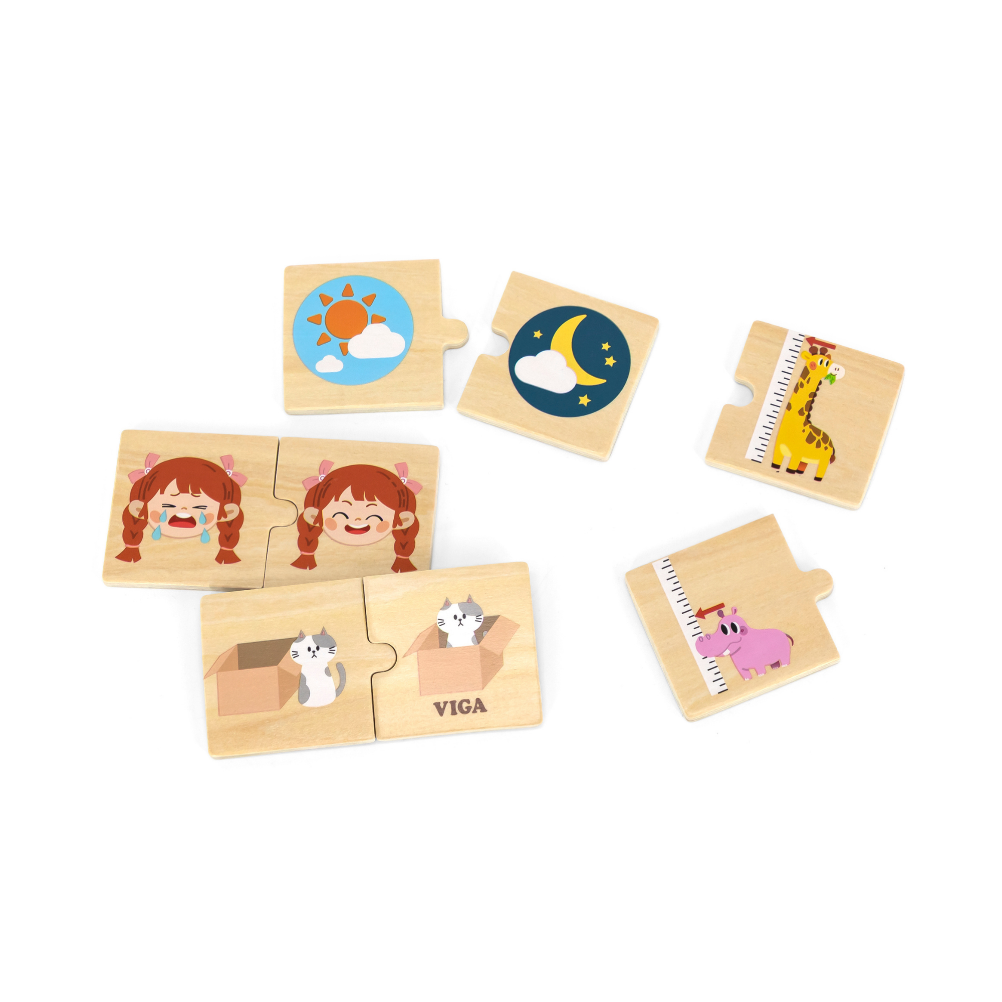 لعبة فيجا أوبوزيتس، أحجية من 24 قطعة، لعبة مونتيسوري خشبية، تُنمّي المهارات الحسية والإدراكية والحركية الدقيقة، غير سامة وصديقة للبيئة، مناسبة للأطفال من سن 18 شهرًا فما فوق