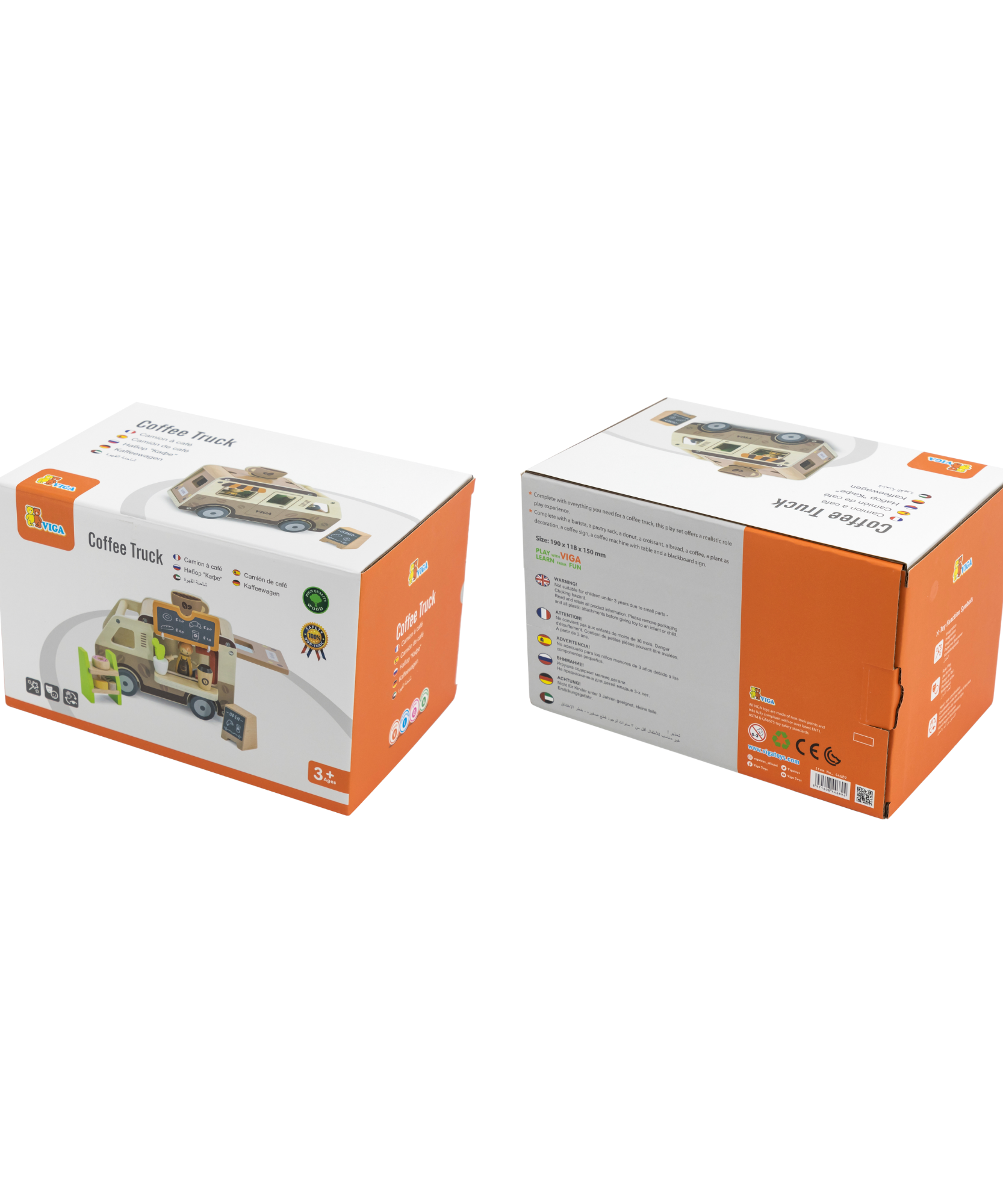 مجموعة ألعاب شاحنة القهوة الخشبية من فيجا، 11 قطعة مستوحاة من مونتيسوري، لعبة مركبة على شكل مقهى، غير سامة وصديقة للبيئة، تشجع على اللعب الخيالي والمهارات الحركية الدقيقة، مناسبة للأولاد والبنات من سن 3 سنوات فما فوق
