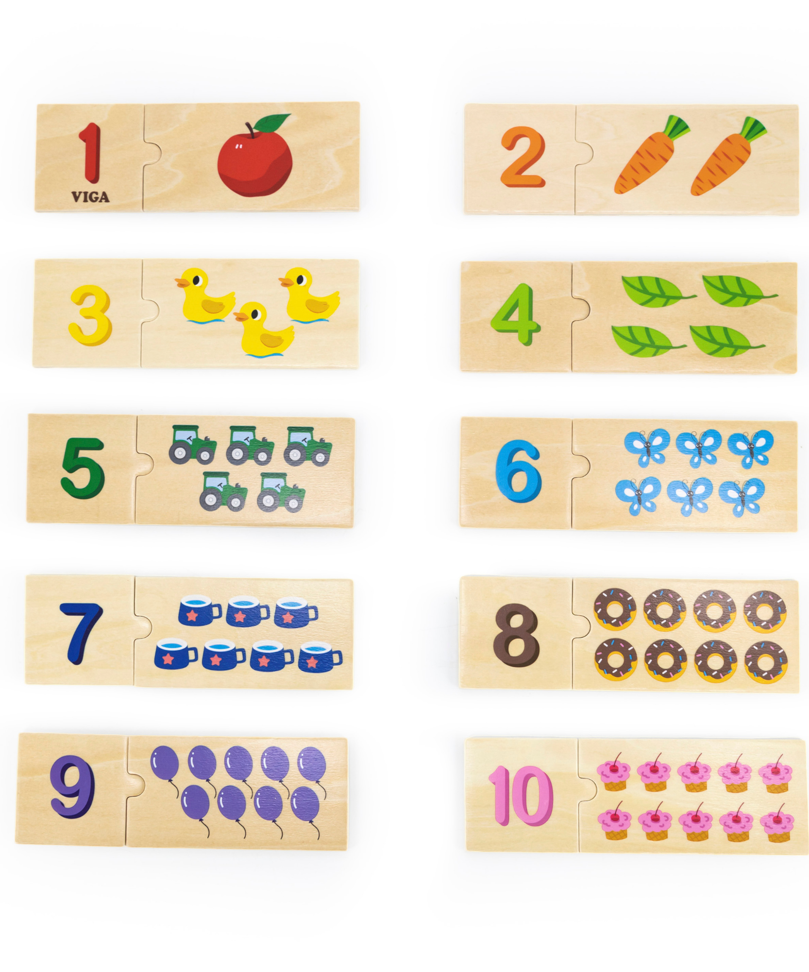 لعبة فيجا لربط الأرقام، مكونة من 20 قطعة، لعبة مونتيسوري خشبية، تنمي المهارات الحسية والإدراكية والحركية الدقيقة، غير سامة وصديقة للبيئة، مناسبة للأطفال من سن 18 شهرًا فما فوق