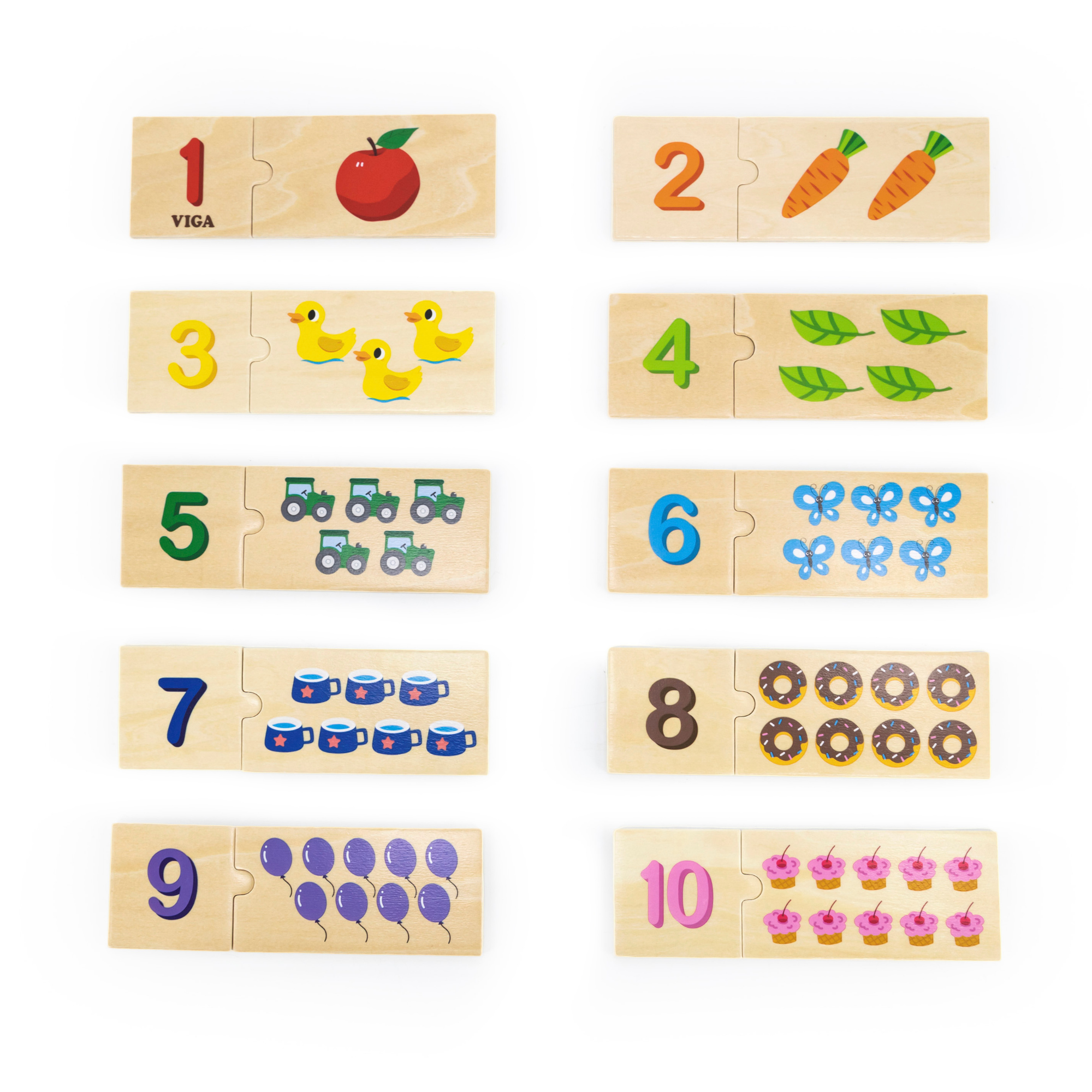 لعبة فيجا لربط الأرقام، مكونة من 20 قطعة، لعبة مونتيسوري خشبية، تنمي المهارات الحسية والإدراكية والحركية الدقيقة، غير سامة وصديقة للبيئة، مناسبة للأطفال من سن 18 شهرًا فما فوق