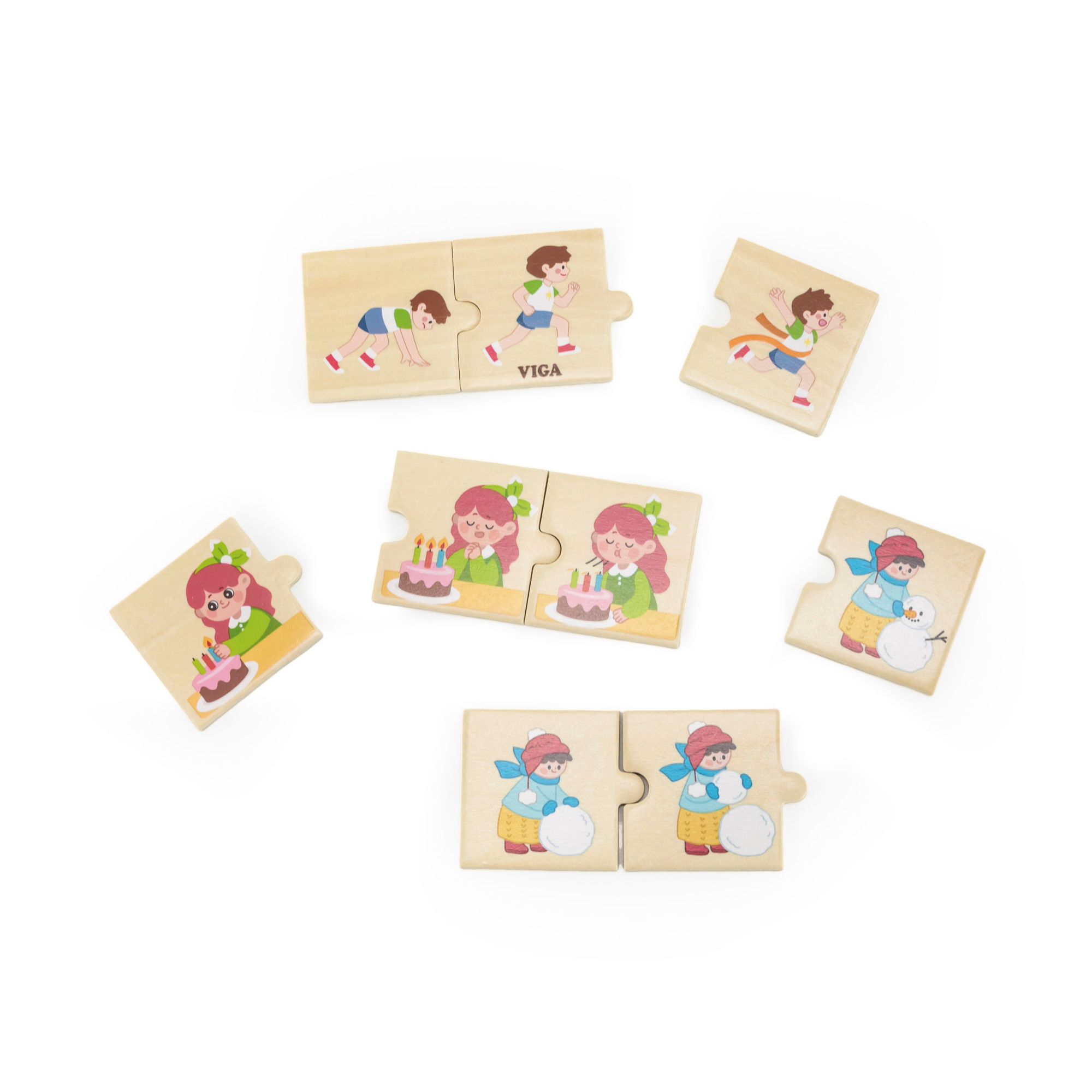 تسلسلات فيجا المنطقية، نشاط يومي، أحجية مطابقة ومزج من 24 قطعة، لعبة مونتيسوري خشبية، تُنمّي المهارات الحسية والإدراكية والحركية الدقيقة، لعبة تعليمية غير سامة وصديقة للبيئة للأطفال، من عمر 18 شهرًا فما فوق