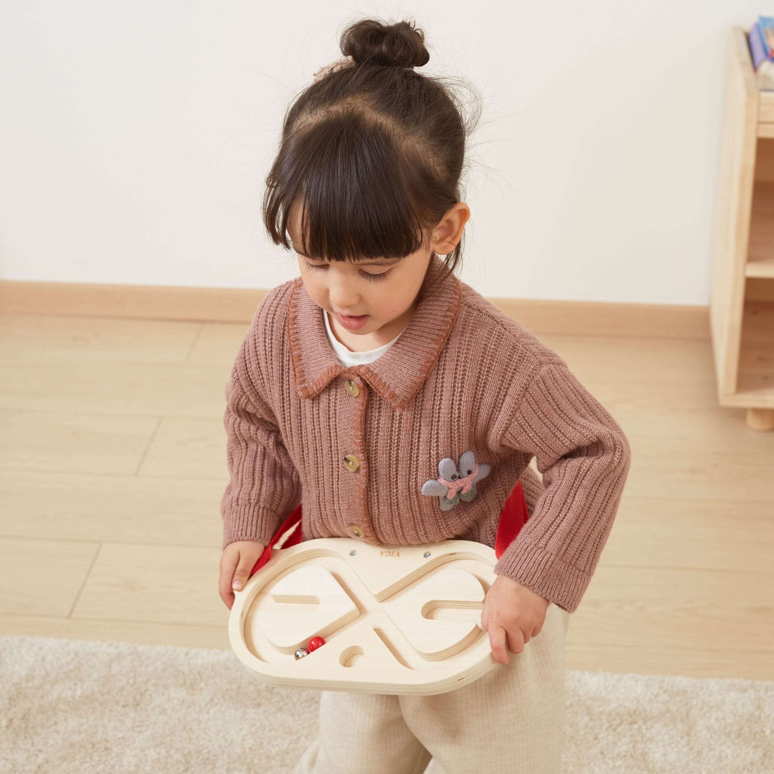 لعبة توازن الجسم من فيجا، أحجية الكرة في المتاهة، لعبة مونتيسوري الخشبية، تُنمّي المهارات الحسية والإدراكية والحركية الدقيقة، لعبة تعليمية للأطفال غير سامة وصديقة للبيئة، مناسبة للأولاد والبنات من عمر 3 سنوات فما فوق