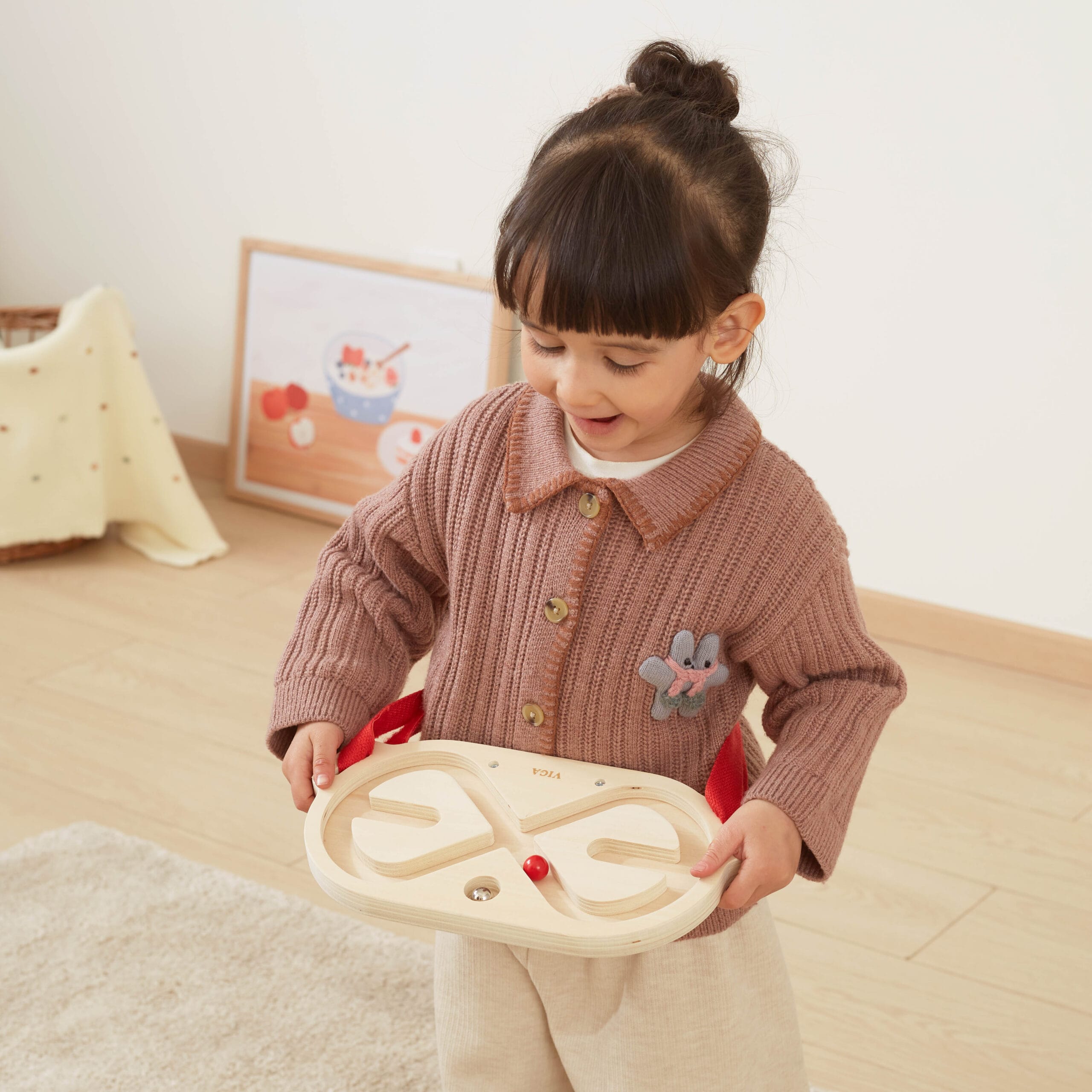 لعبة توازن الجسم من فيجا، أحجية الكرة في المتاهة، لعبة مونتيسوري الخشبية، تُنمّي المهارات الحسية والإدراكية والحركية الدقيقة، لعبة تعليمية للأطفال غير سامة وصديقة للبيئة، مناسبة للأولاد والبنات من عمر 3 سنوات فما فوق